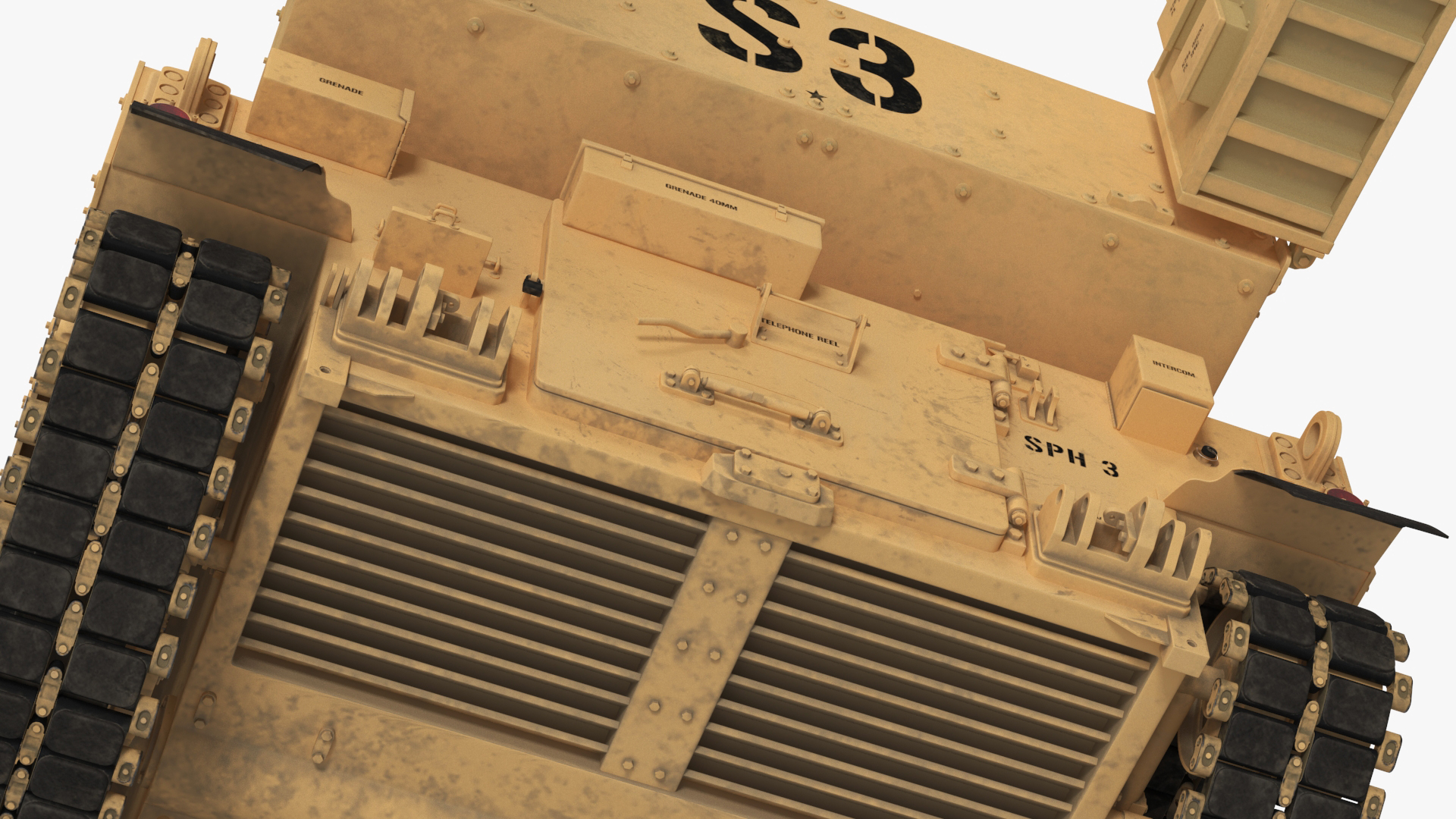 3D M109 Paladin Howitzer Beige Color model