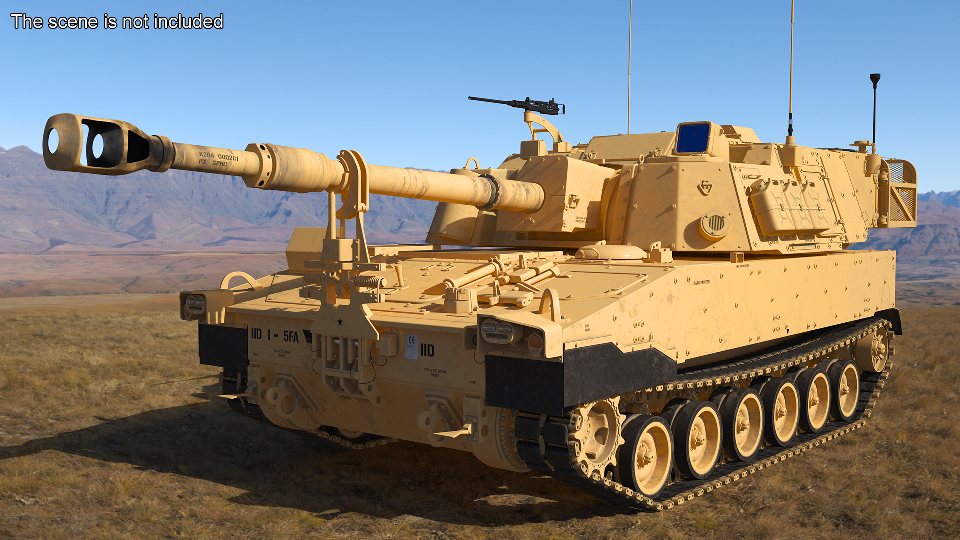 3D M109 Paladin Howitzer Beige Color model