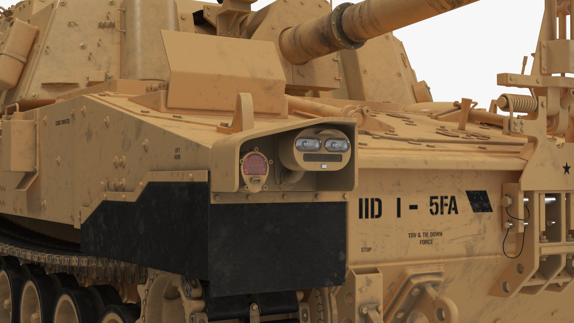 3D M109 Paladin Howitzer Beige Color model