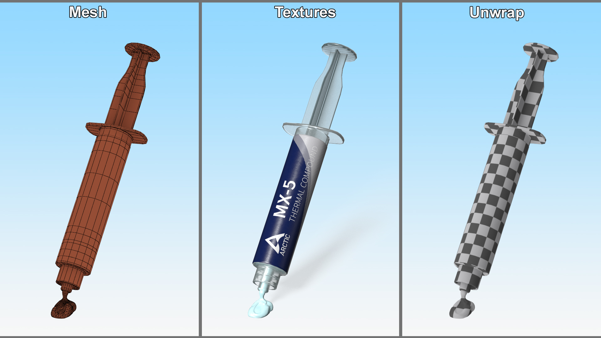 3D Arctic MX-5 Thermal Paste Syringe model