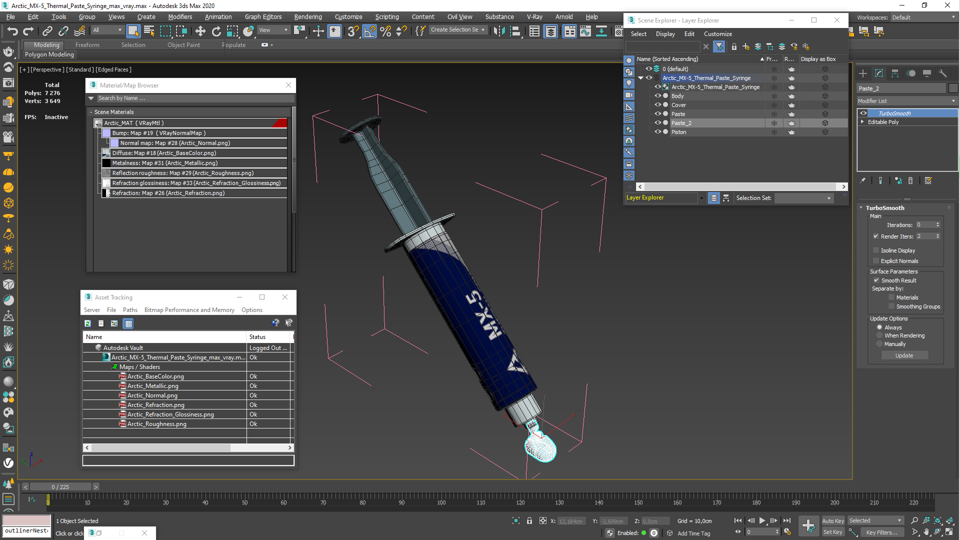 3D Arctic MX-5 Thermal Paste Syringe model