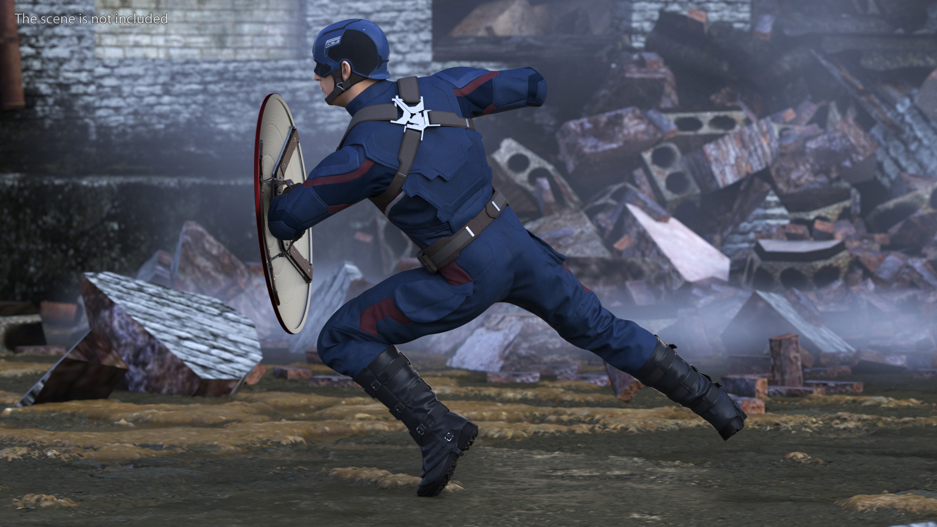 Captain America Attack Pose 3D