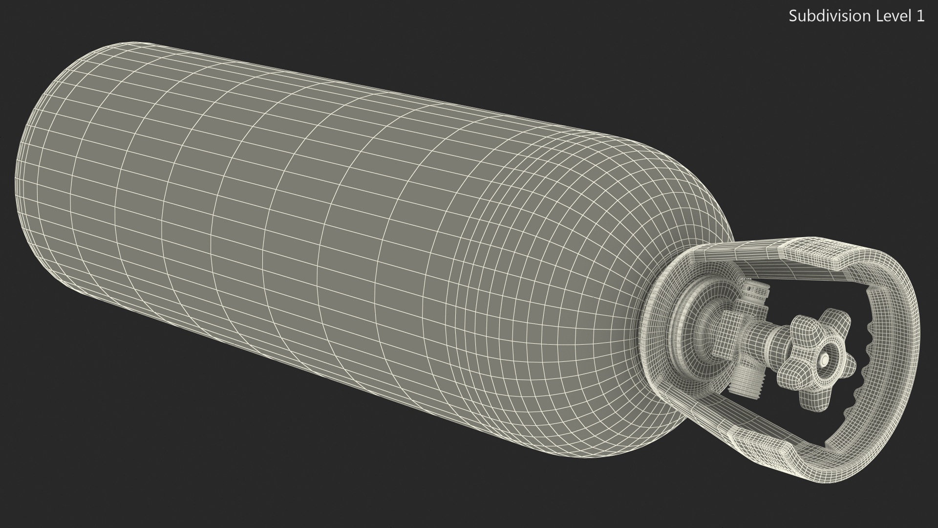 3D model CO2 Cylinder with Needle Valve