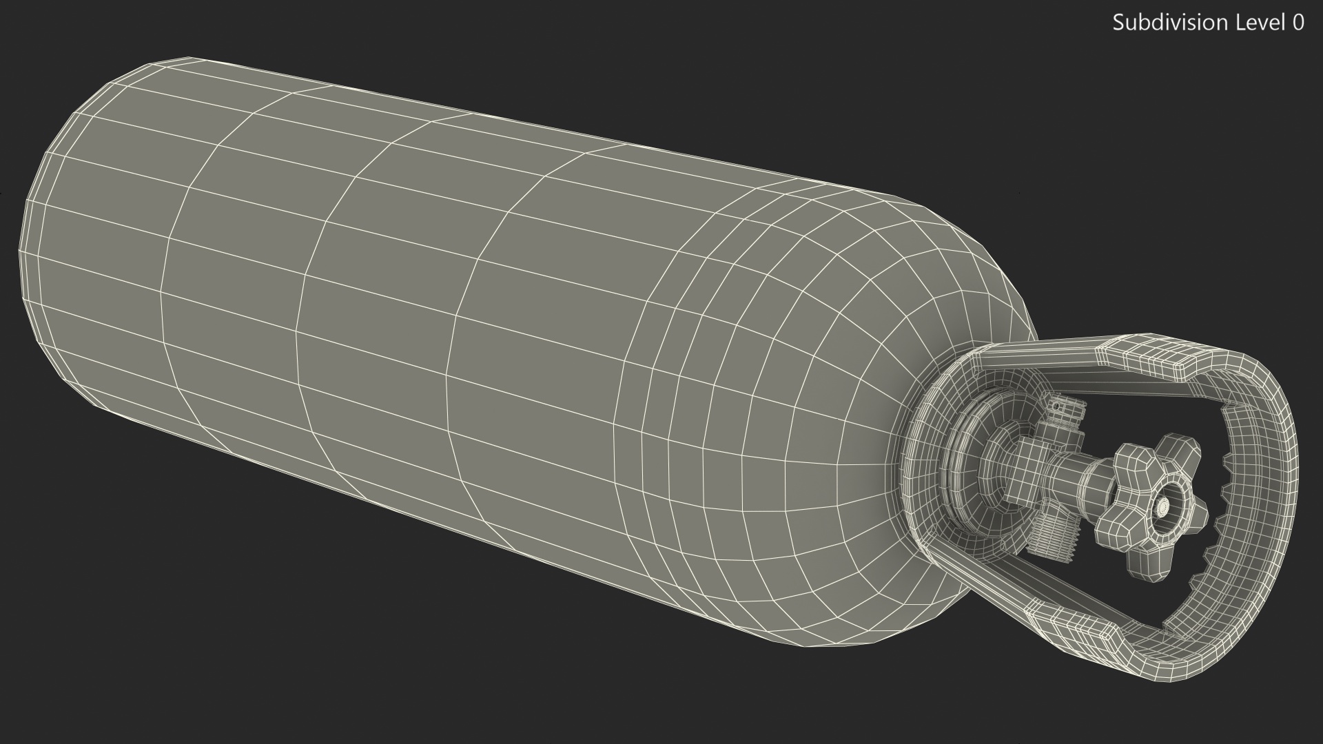 3D model CO2 Cylinder with Needle Valve