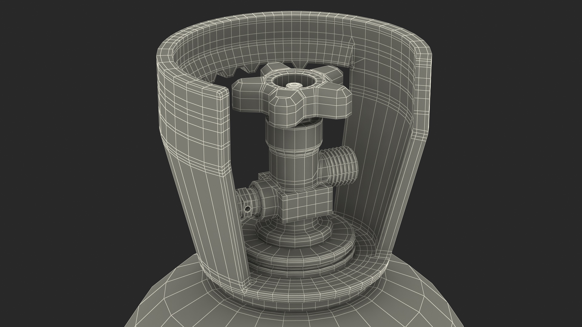 3D model CO2 Cylinder with Needle Valve