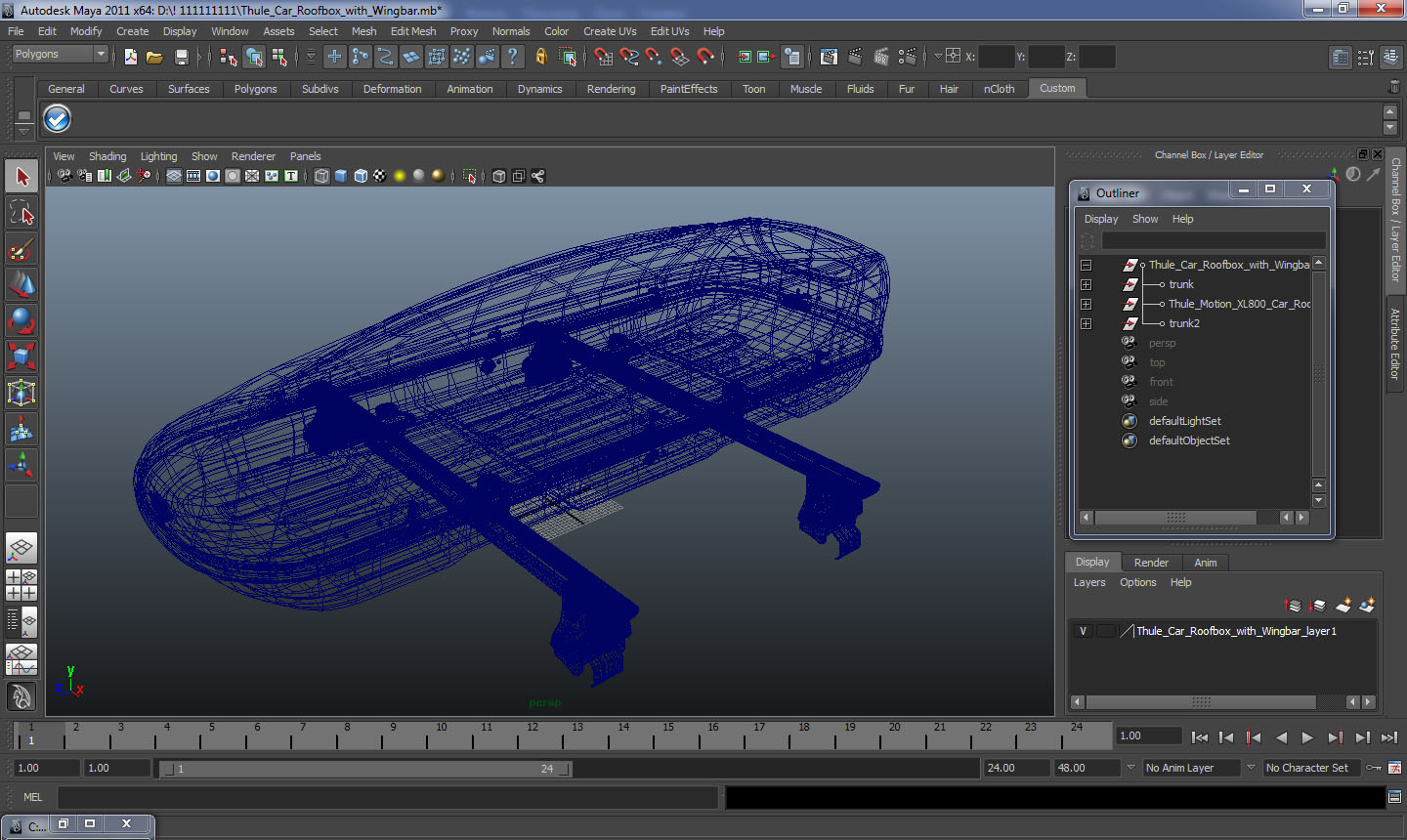 3D model Thule Car Roofbox with Wingbar