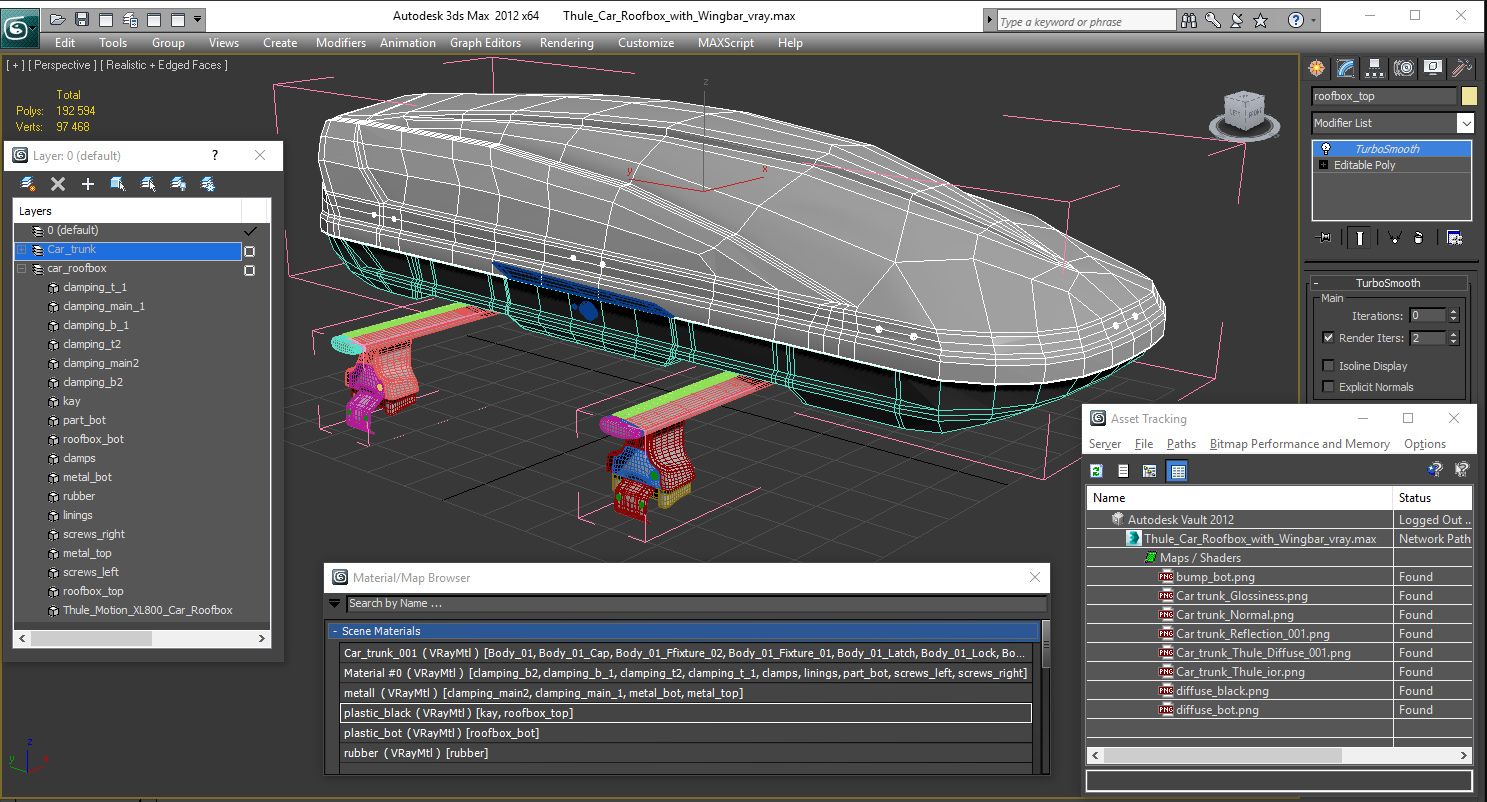 3D model Thule Car Roofbox with Wingbar