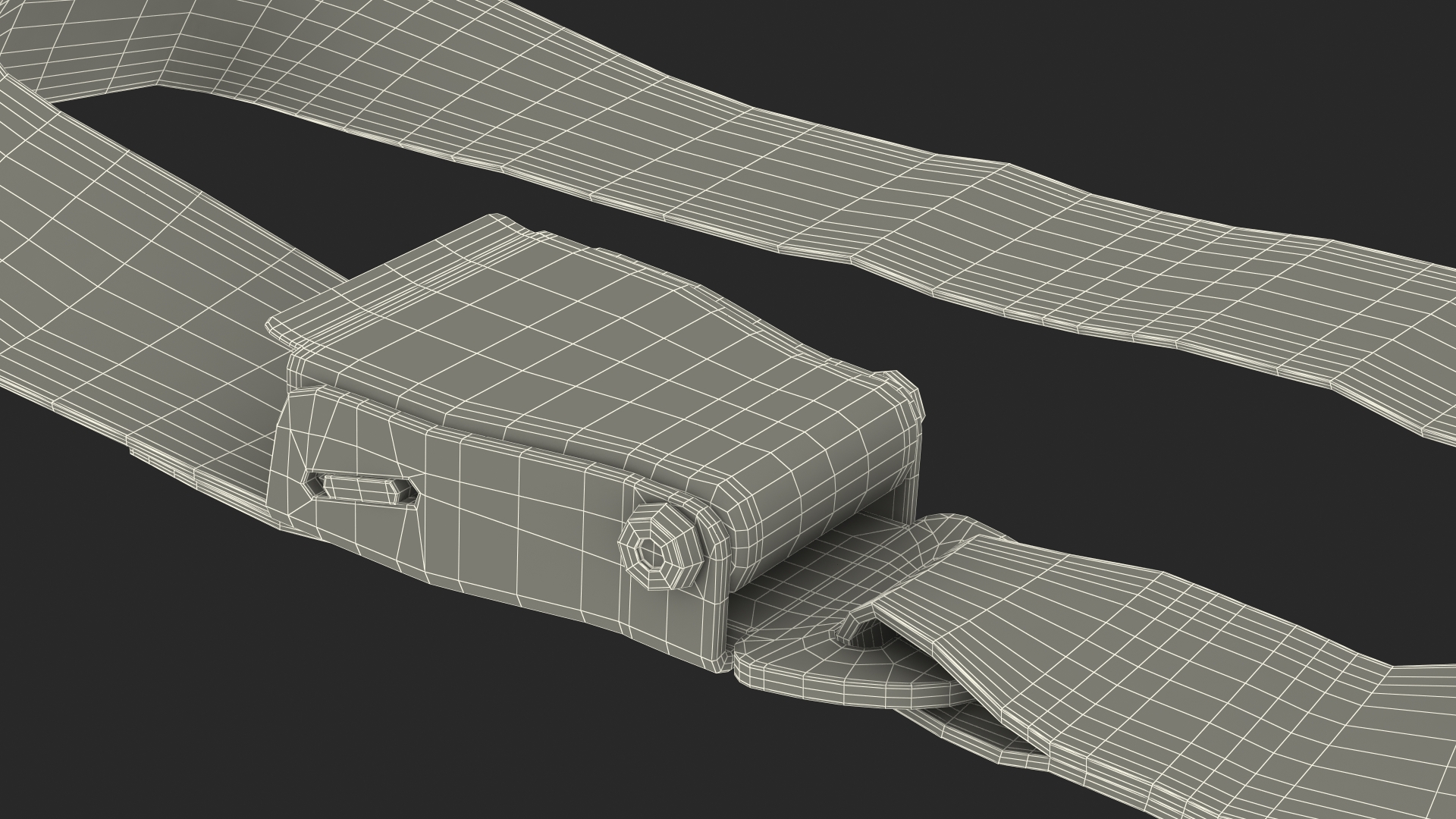 Belt Extender for Airline Seat Type A Grey 3D