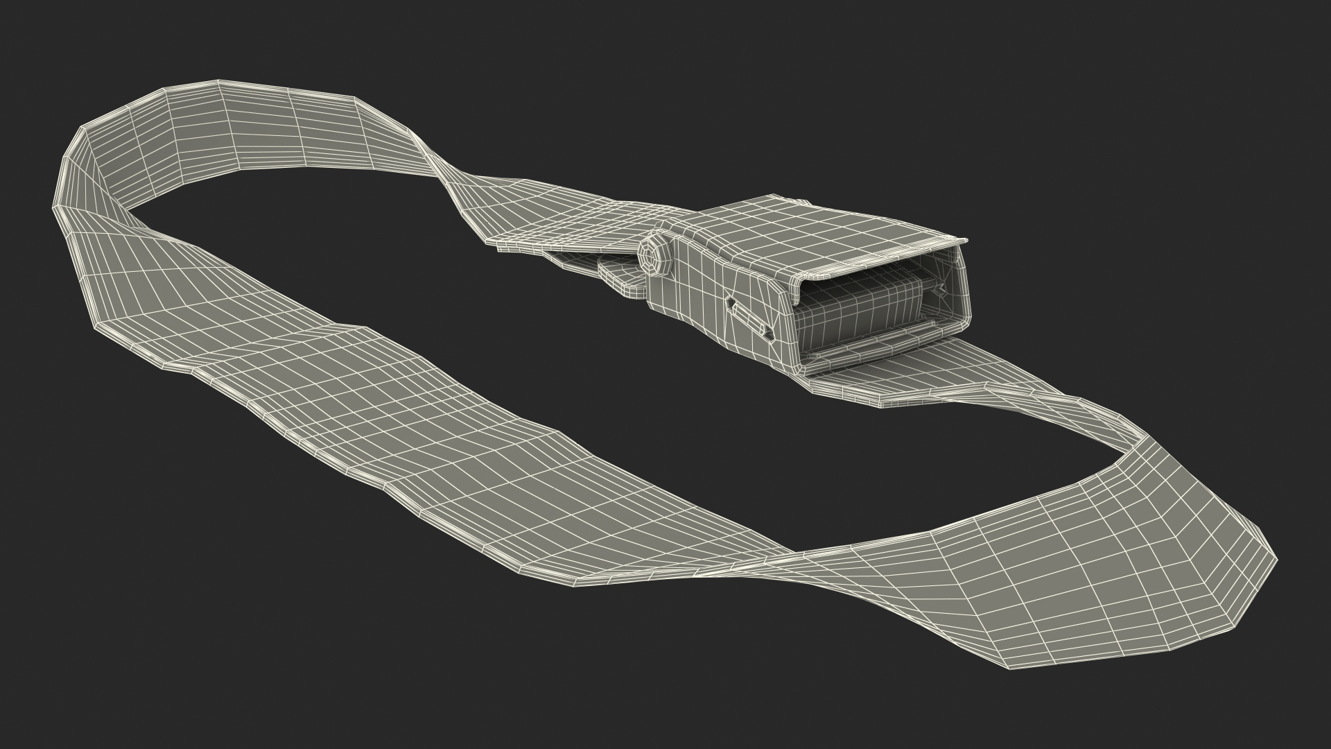 Belt Extender for Airline Seat Type A Grey 3D
