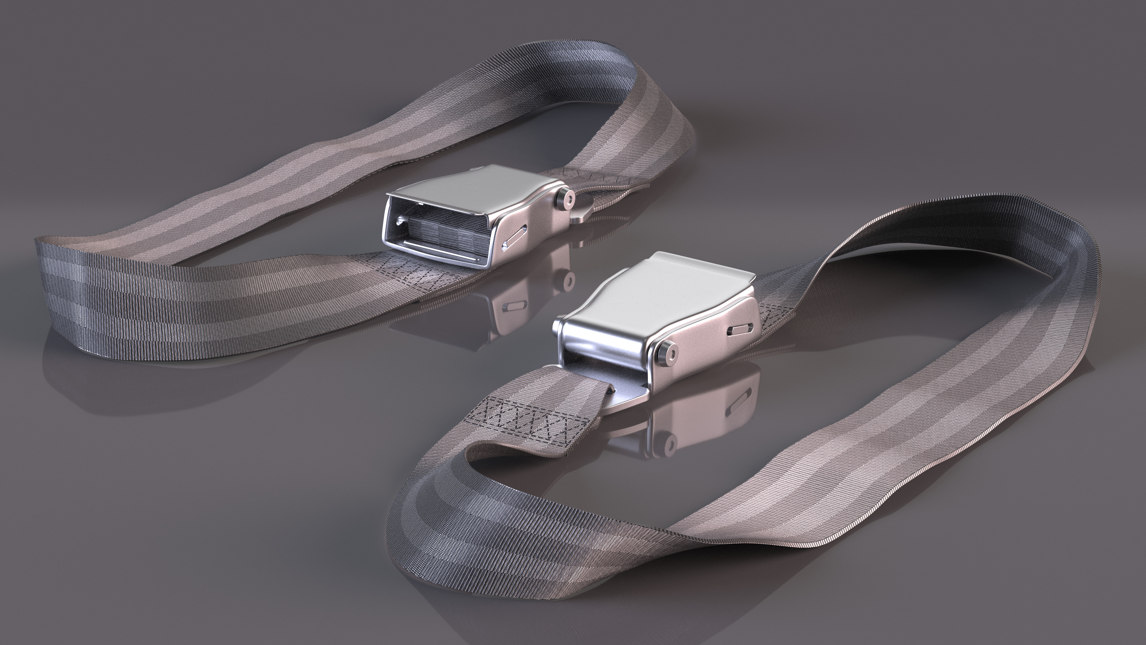 Belt Extender for Airline Seat Type A Grey 3D