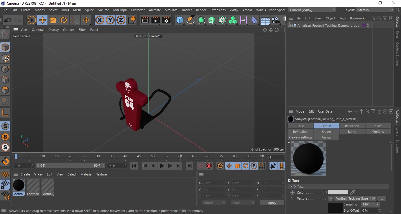 American Football Tackling Dummy 3D