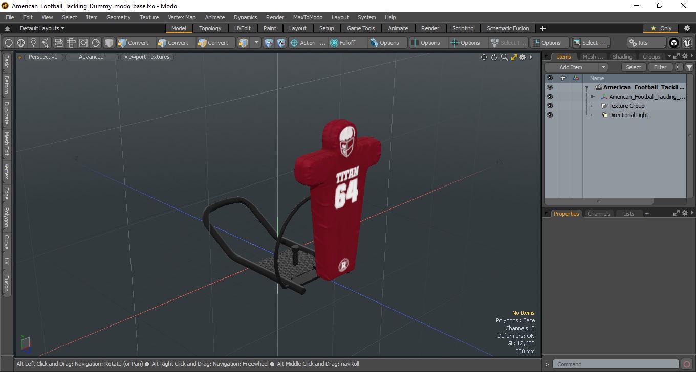 American Football Tackling Dummy 3D