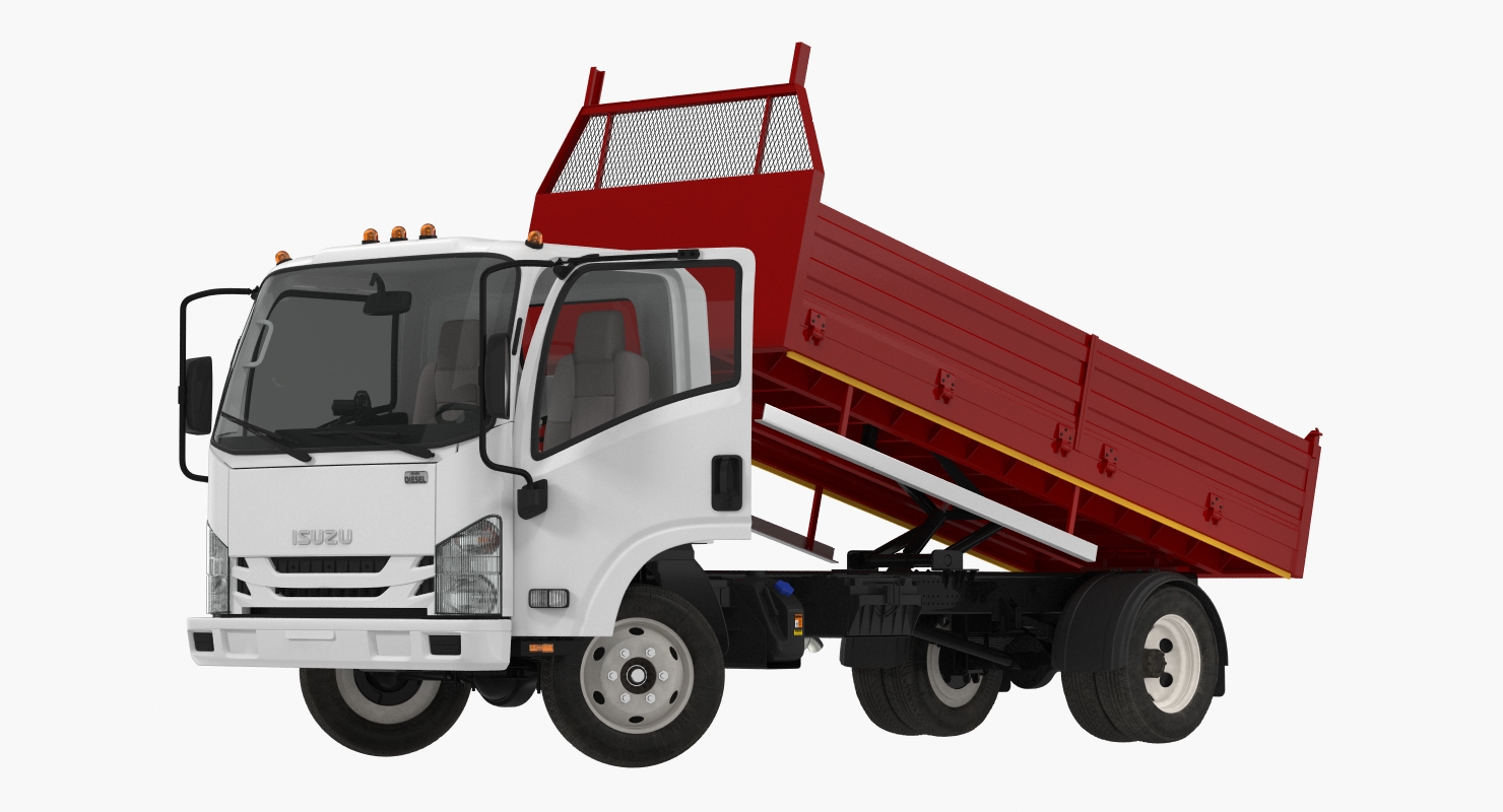 3D model Isuzu NPR Dropside 2018 Rigged