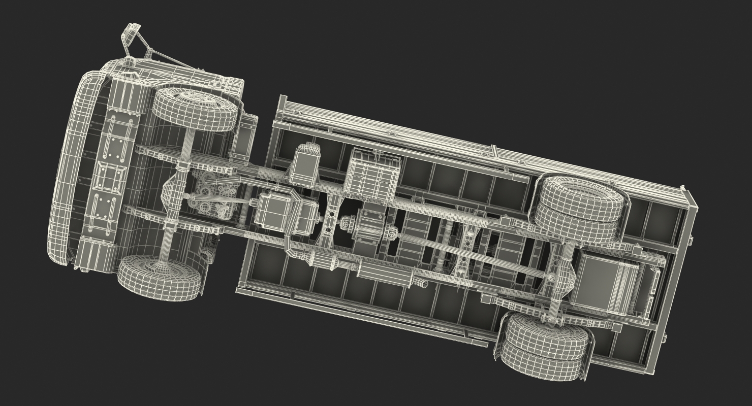 3D model Isuzu NPR Dropside 2018 Rigged