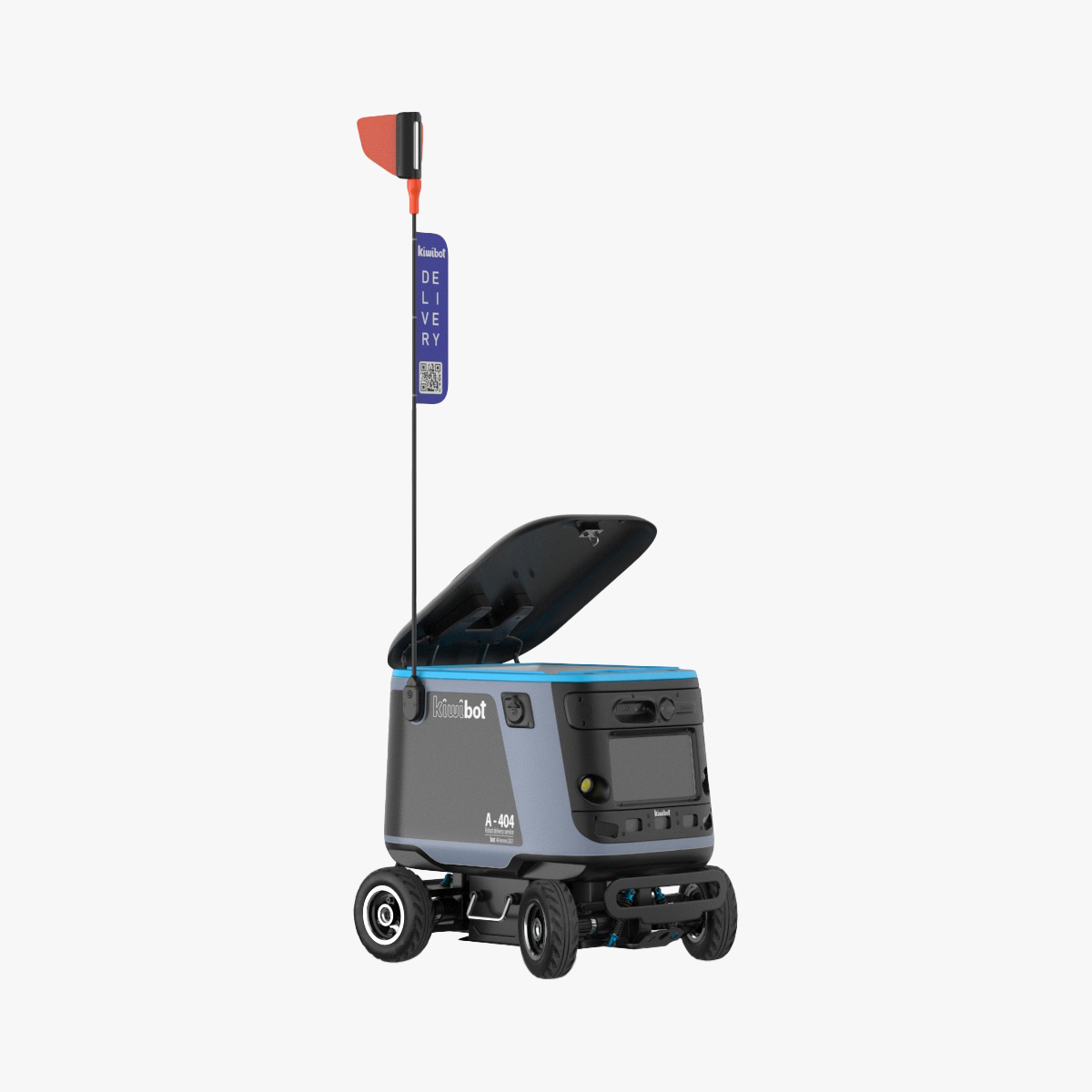 3D Kiwibot Delivery Robot Black in Sleep Rigged for Maya model