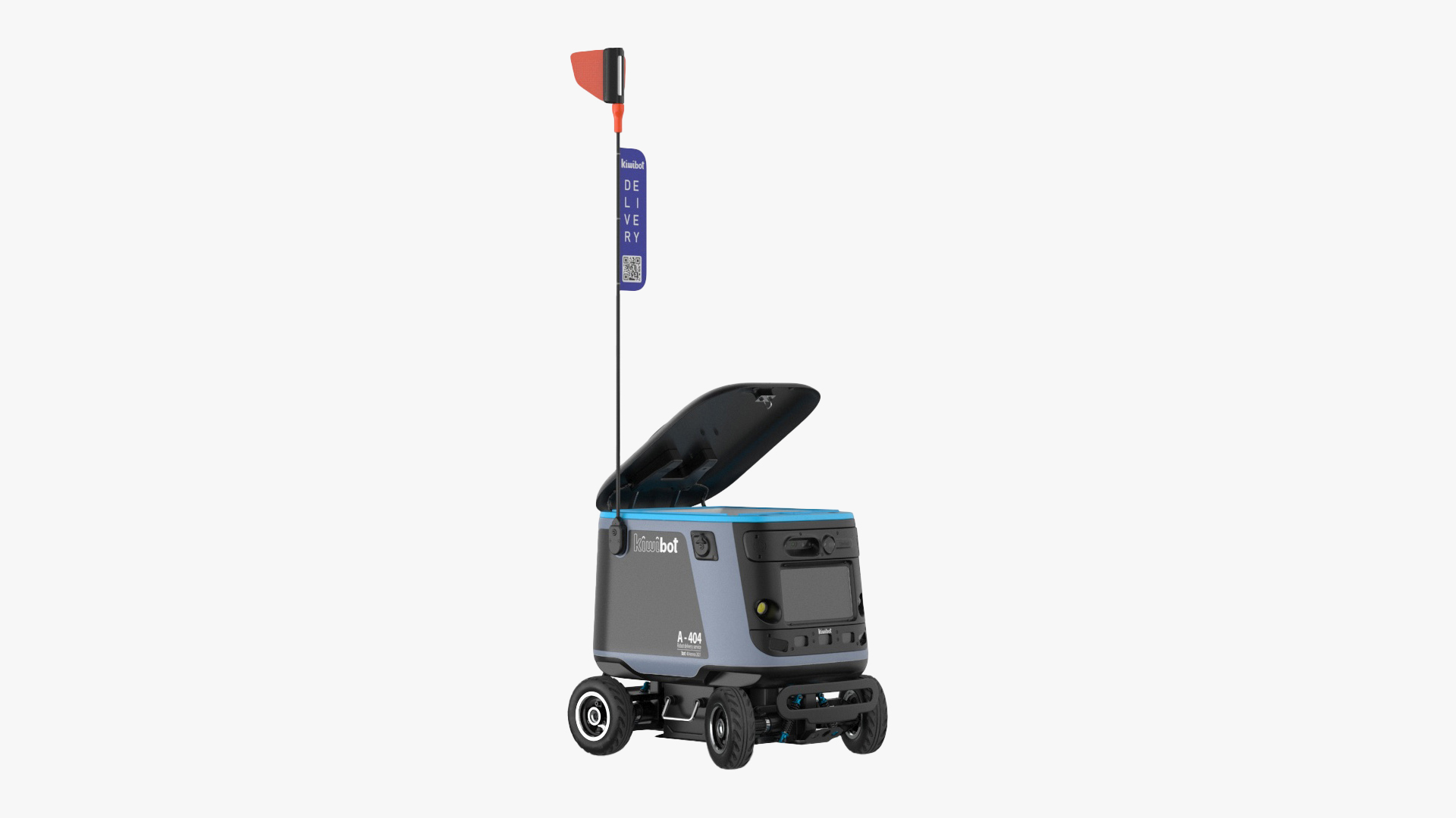 3D Kiwibot Delivery Robot Black in Sleep Rigged for Maya model