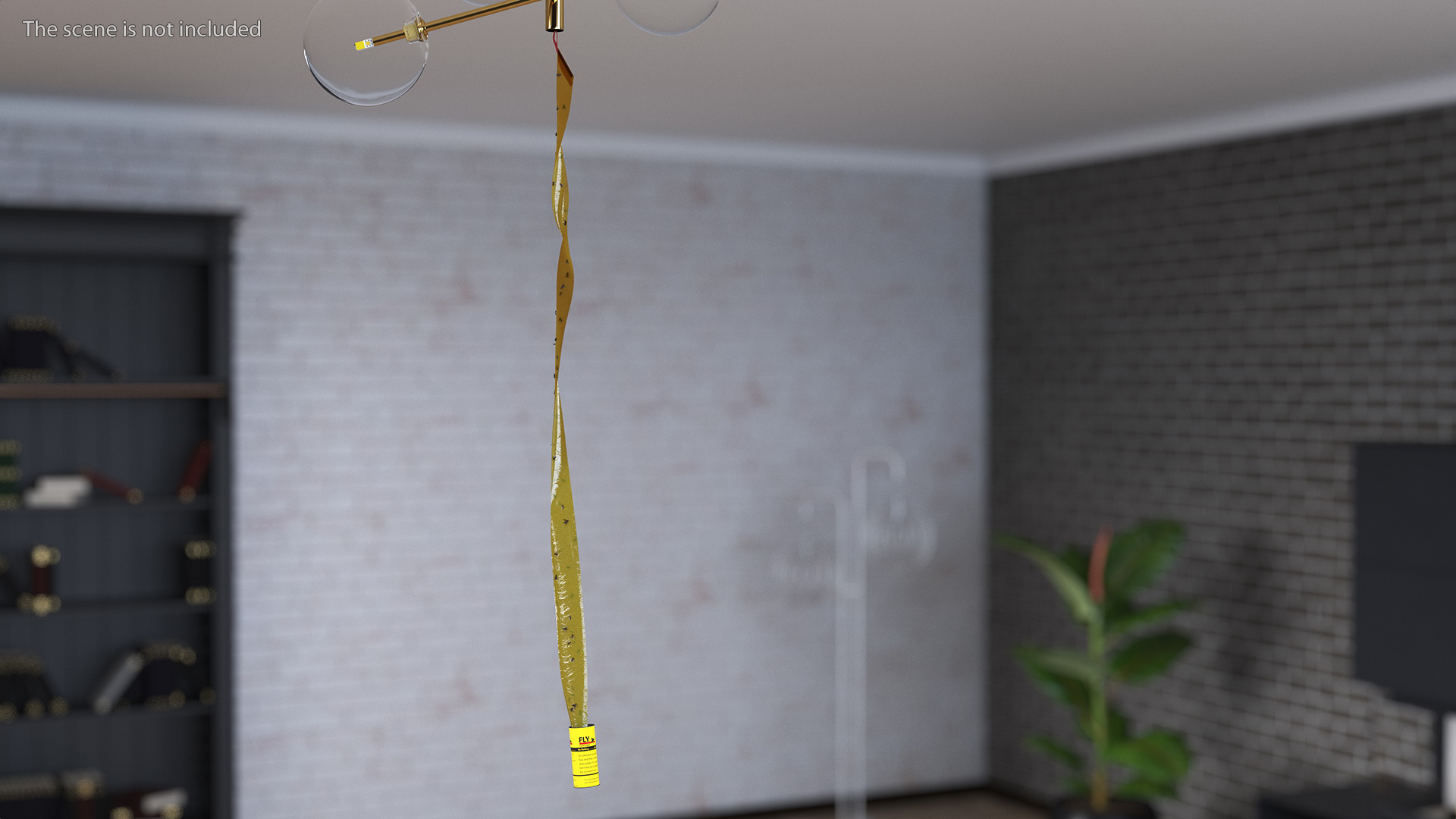 3D model Fly Tape Paper Opened with Fly