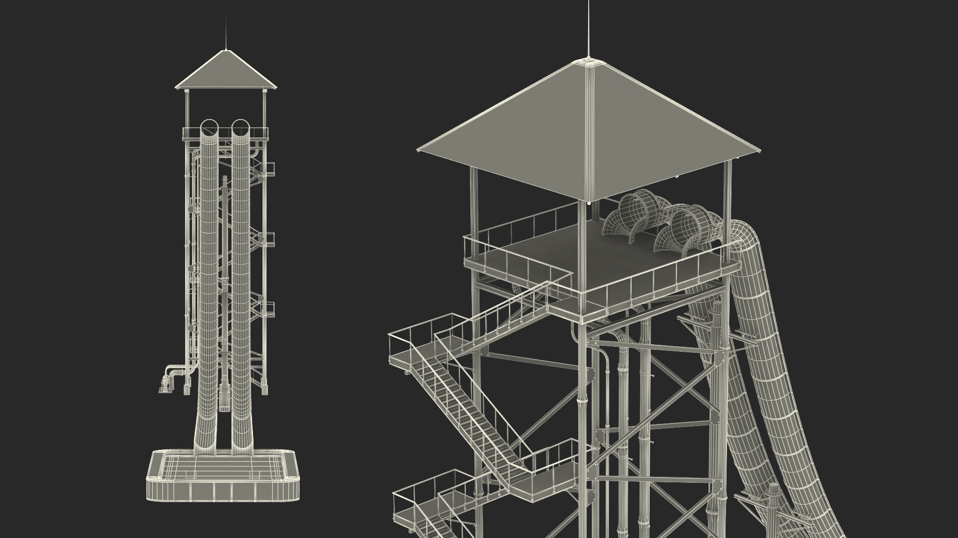 3D model Freefall Water Slide