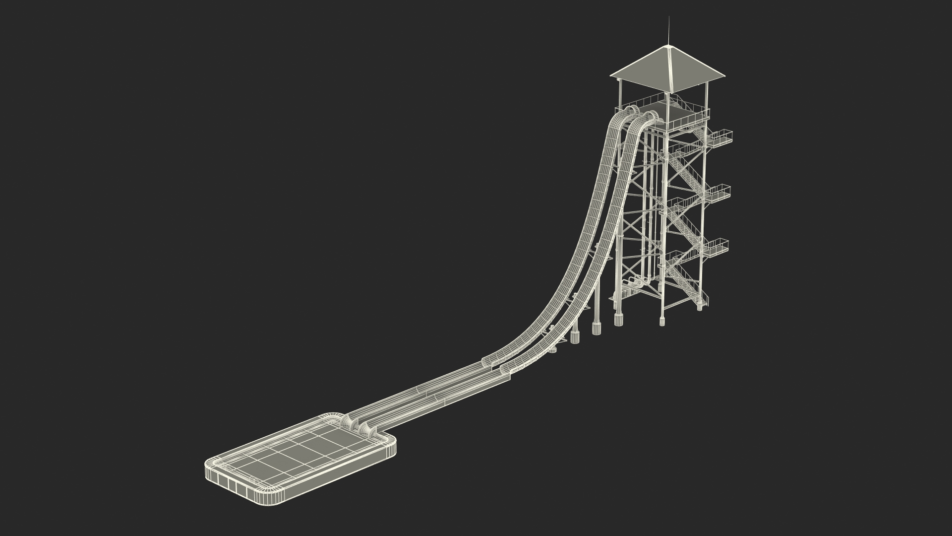 3D model Freefall Water Slide