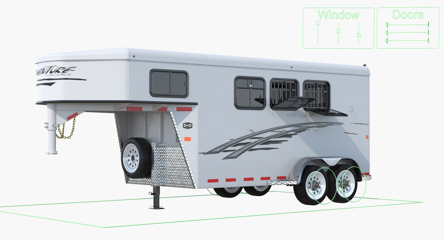 3D model Horse Trailer Rigged
