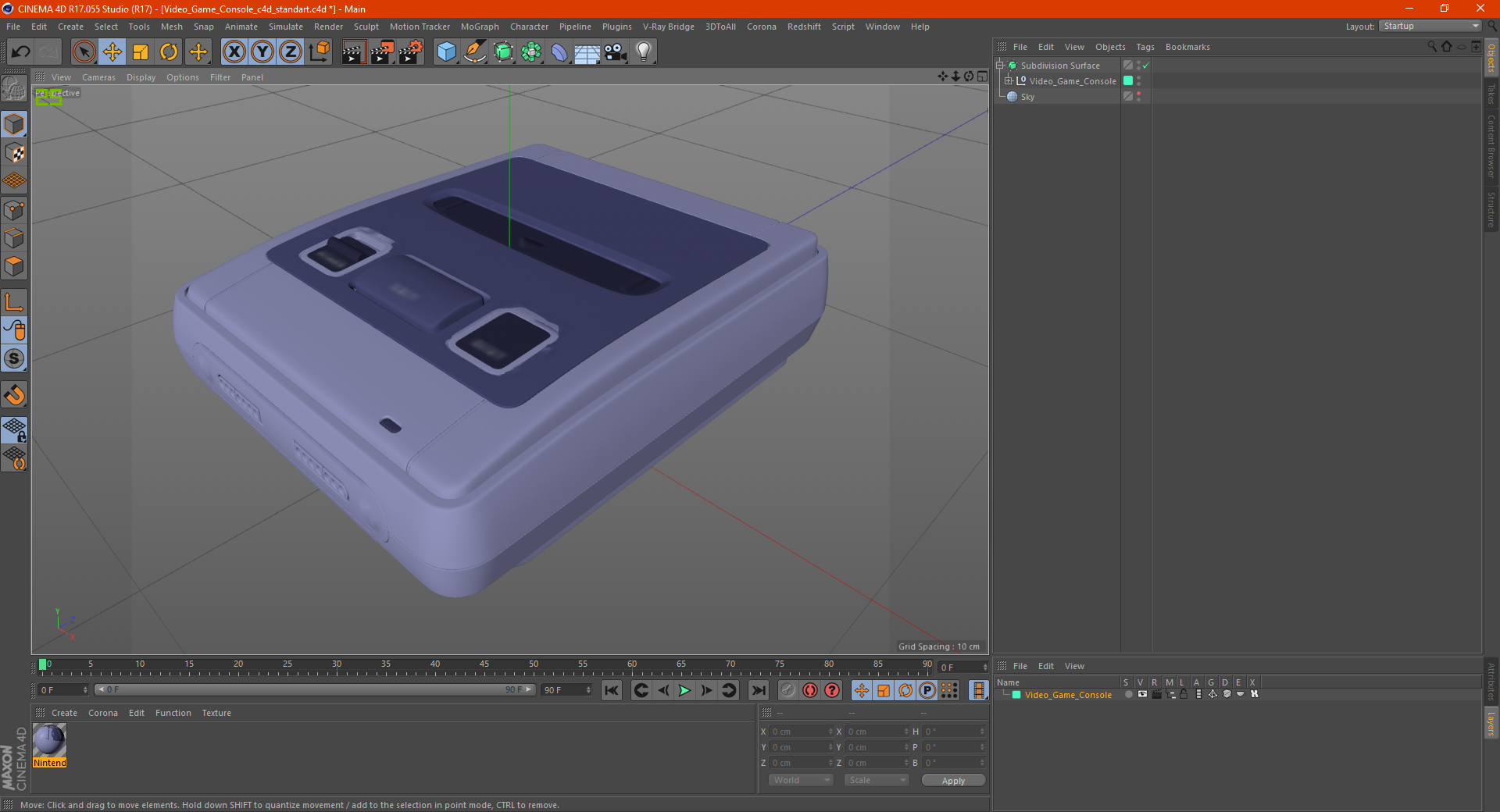 3D Video Game Console model