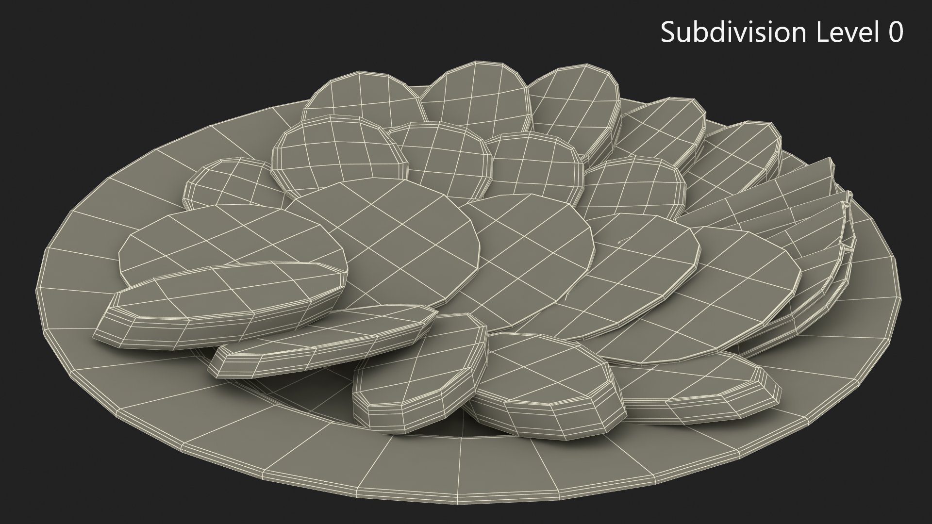 3D Assorted Sausages on Plate
