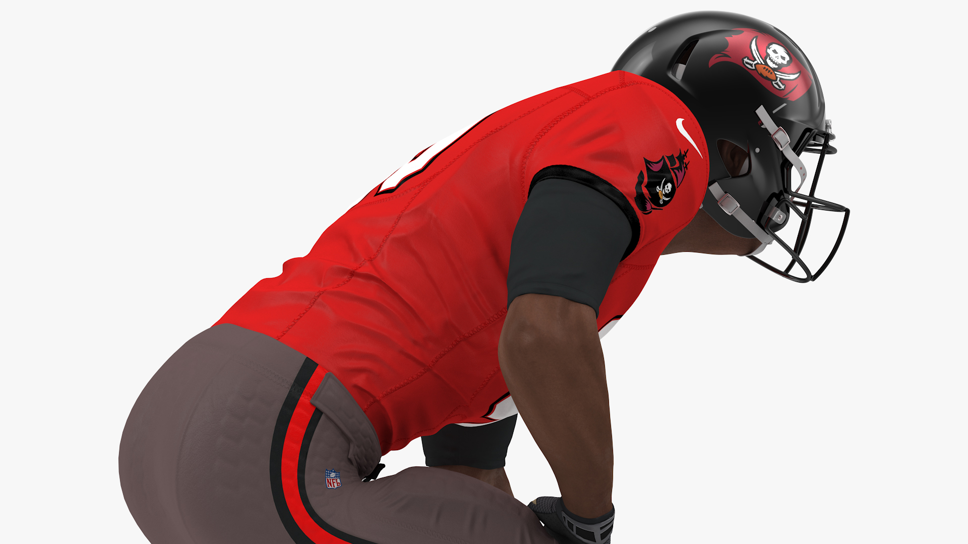 Tampa Bay Buccaneers American Football Player Crouching Fur 3D model