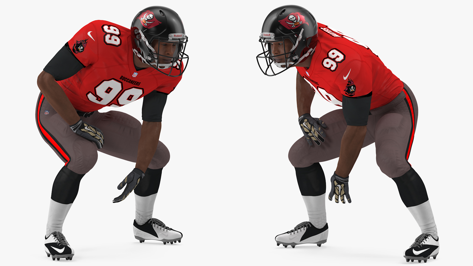 Tampa Bay Buccaneers American Football Player Crouching Fur 3D model