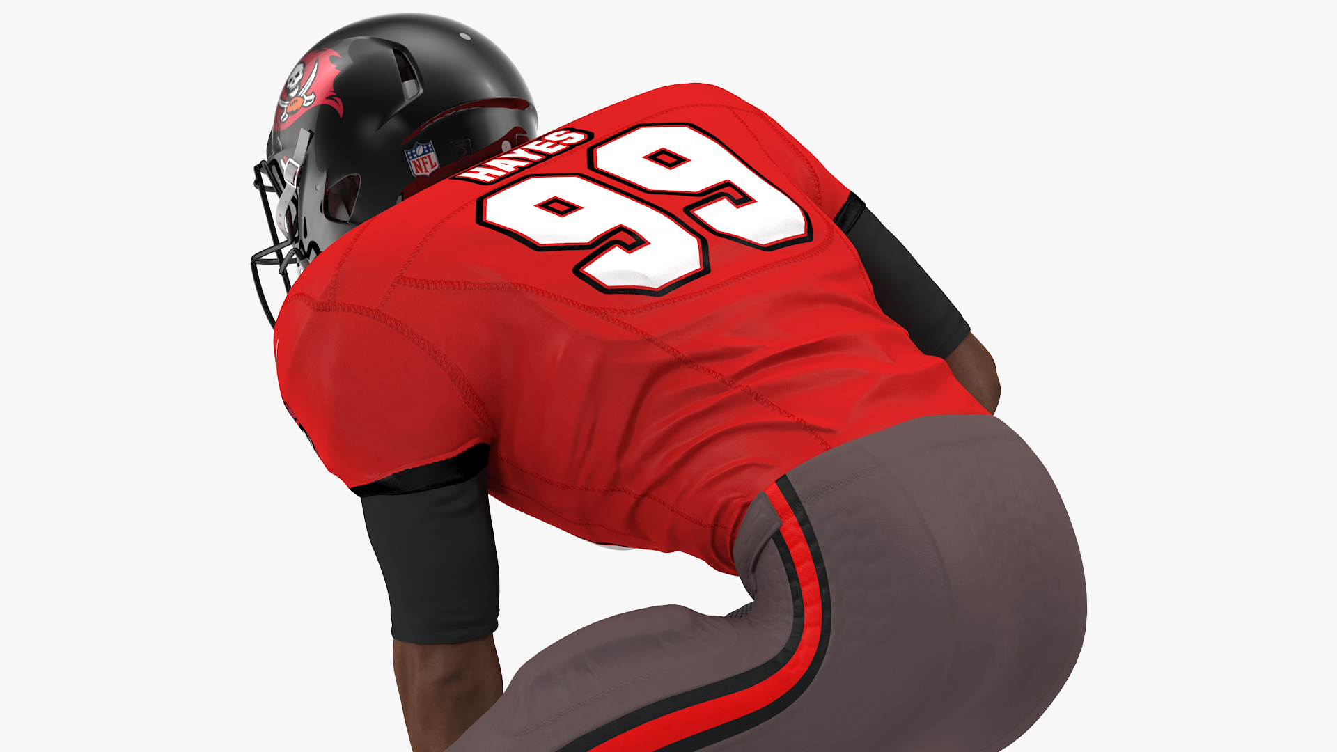 Tampa Bay Buccaneers American Football Player Crouching Fur 3D model