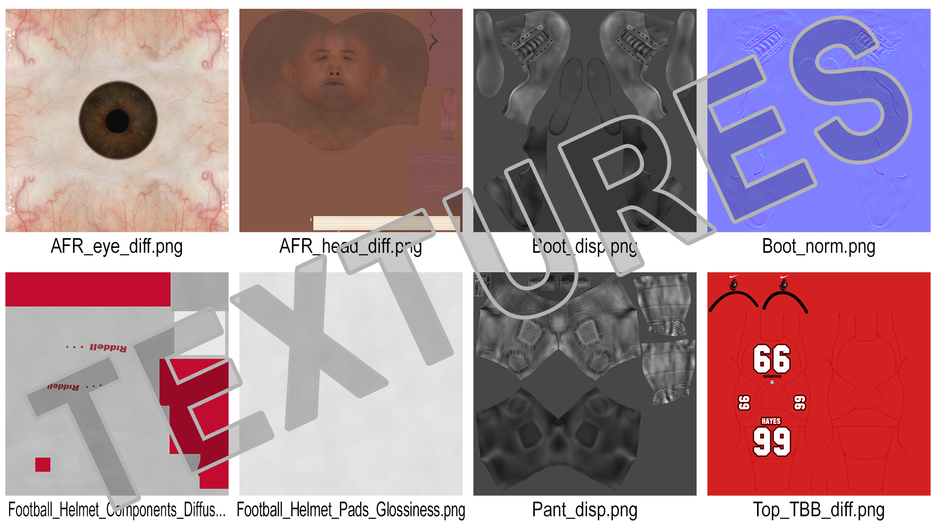 Tampa Bay Buccaneers American Football Player Crouching Fur 3D model