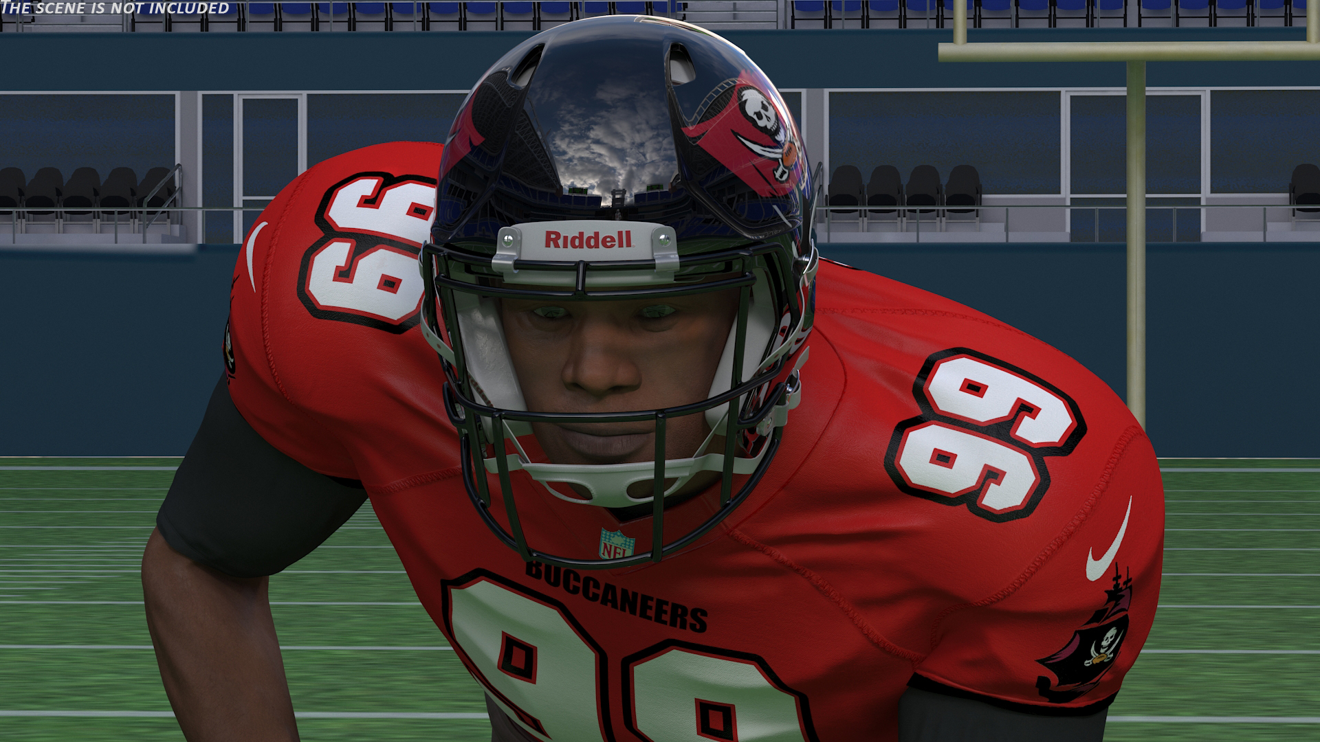 Tampa Bay Buccaneers American Football Player Crouching Fur 3D model