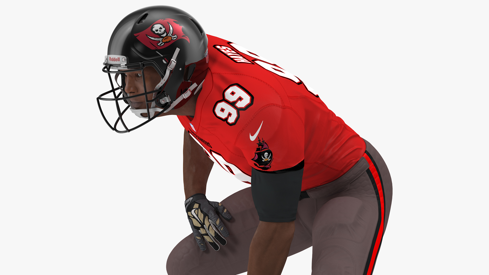 Tampa Bay Buccaneers American Football Player Crouching Fur 3D model