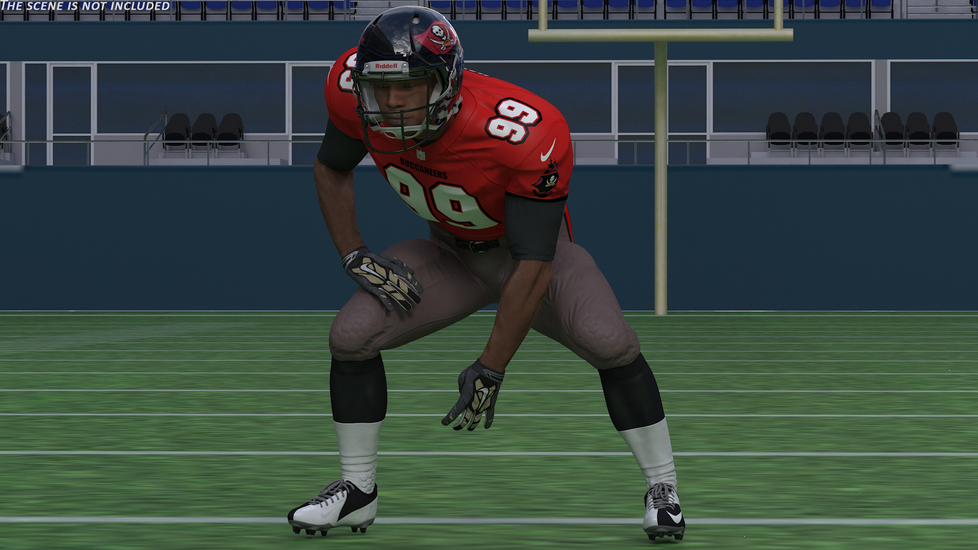 Tampa Bay Buccaneers American Football Player Crouching Fur 3D model