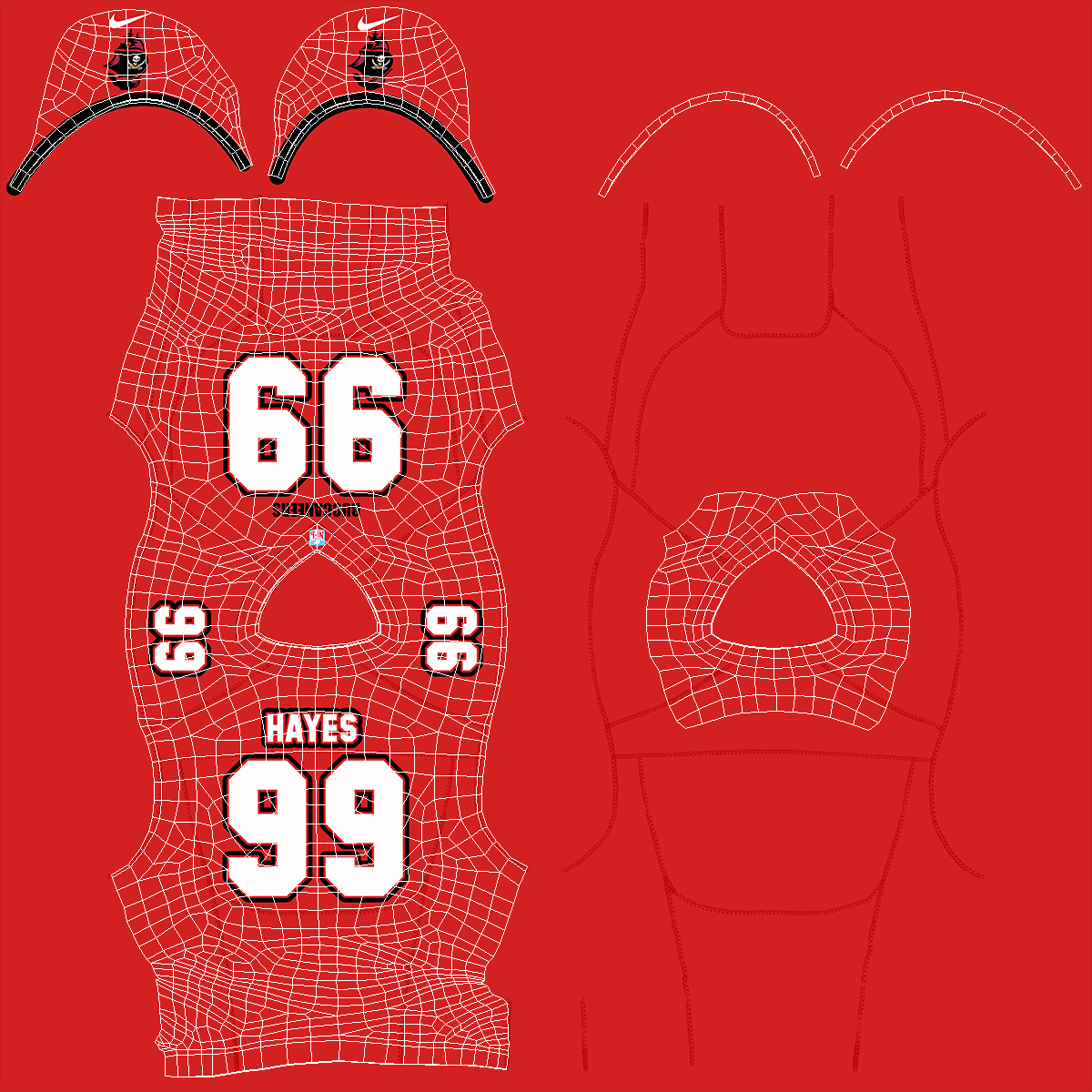 Tampa Bay Buccaneers American Football Player Crouching Fur 3D model