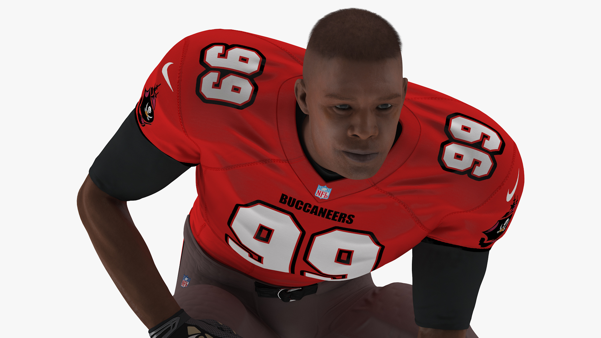 Tampa Bay Buccaneers American Football Player Crouching Fur 3D model