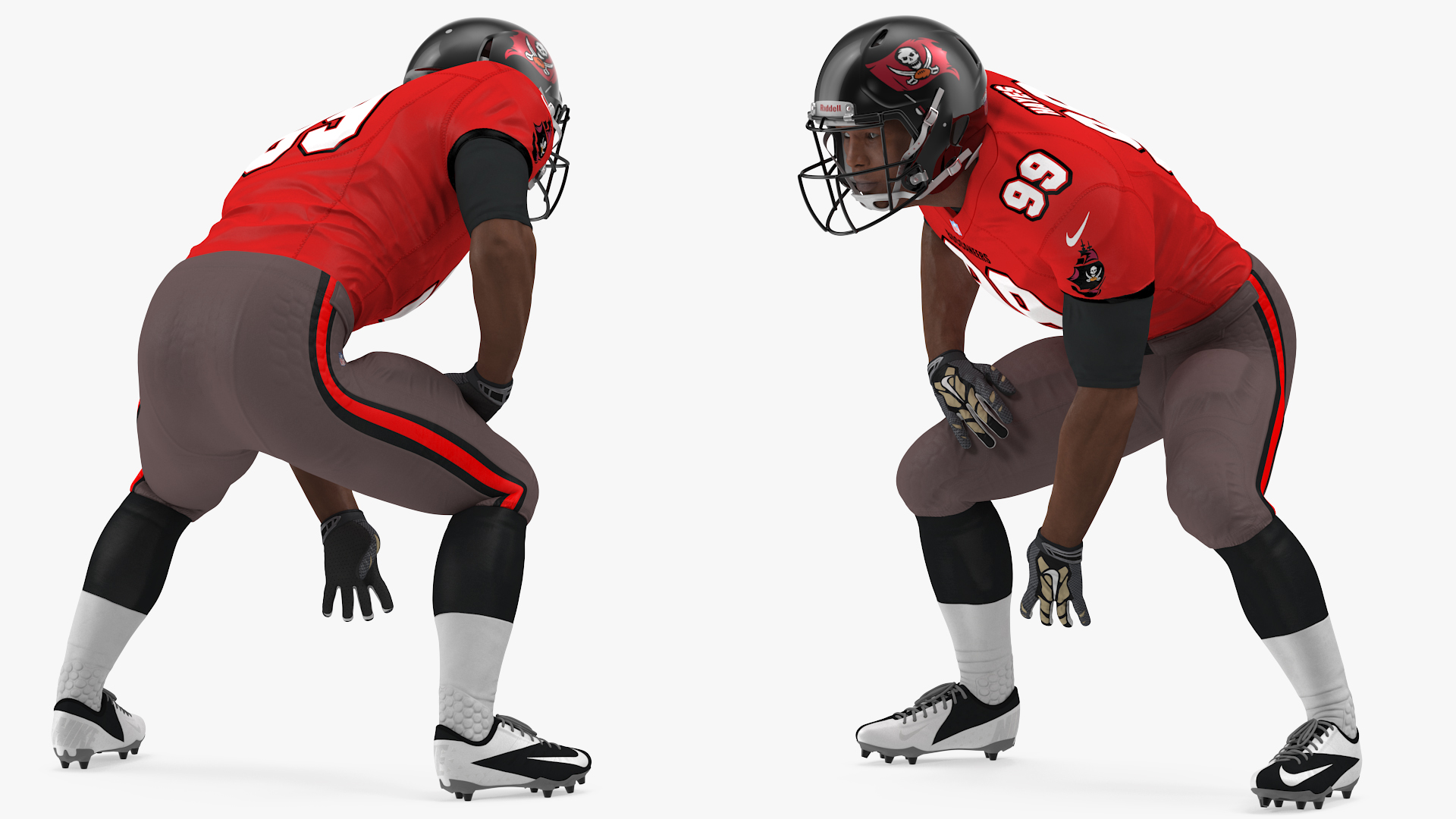 Tampa Bay Buccaneers American Football Player Crouching Fur 3D model
