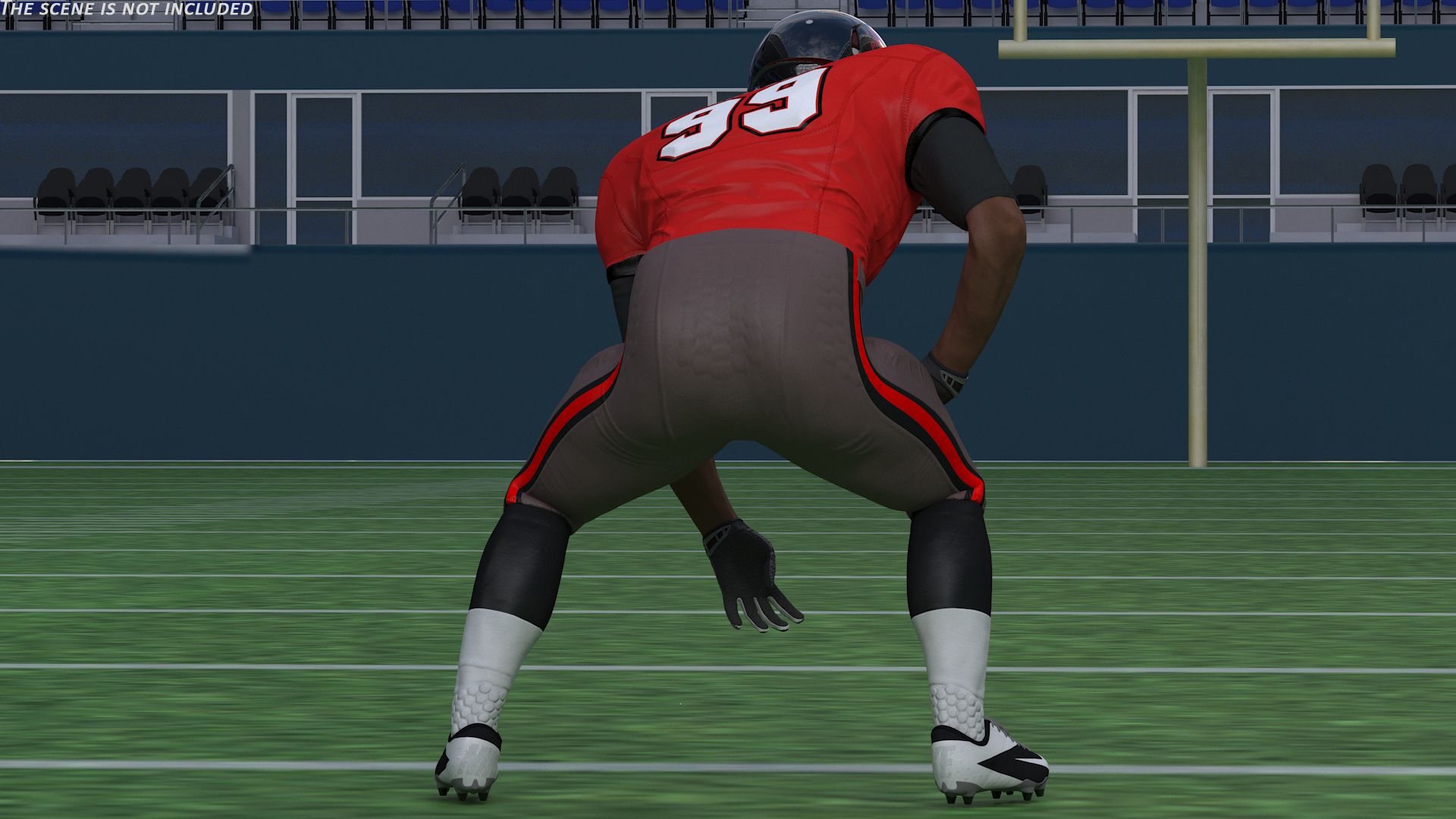 Tampa Bay Buccaneers American Football Player Crouching Fur 3D model