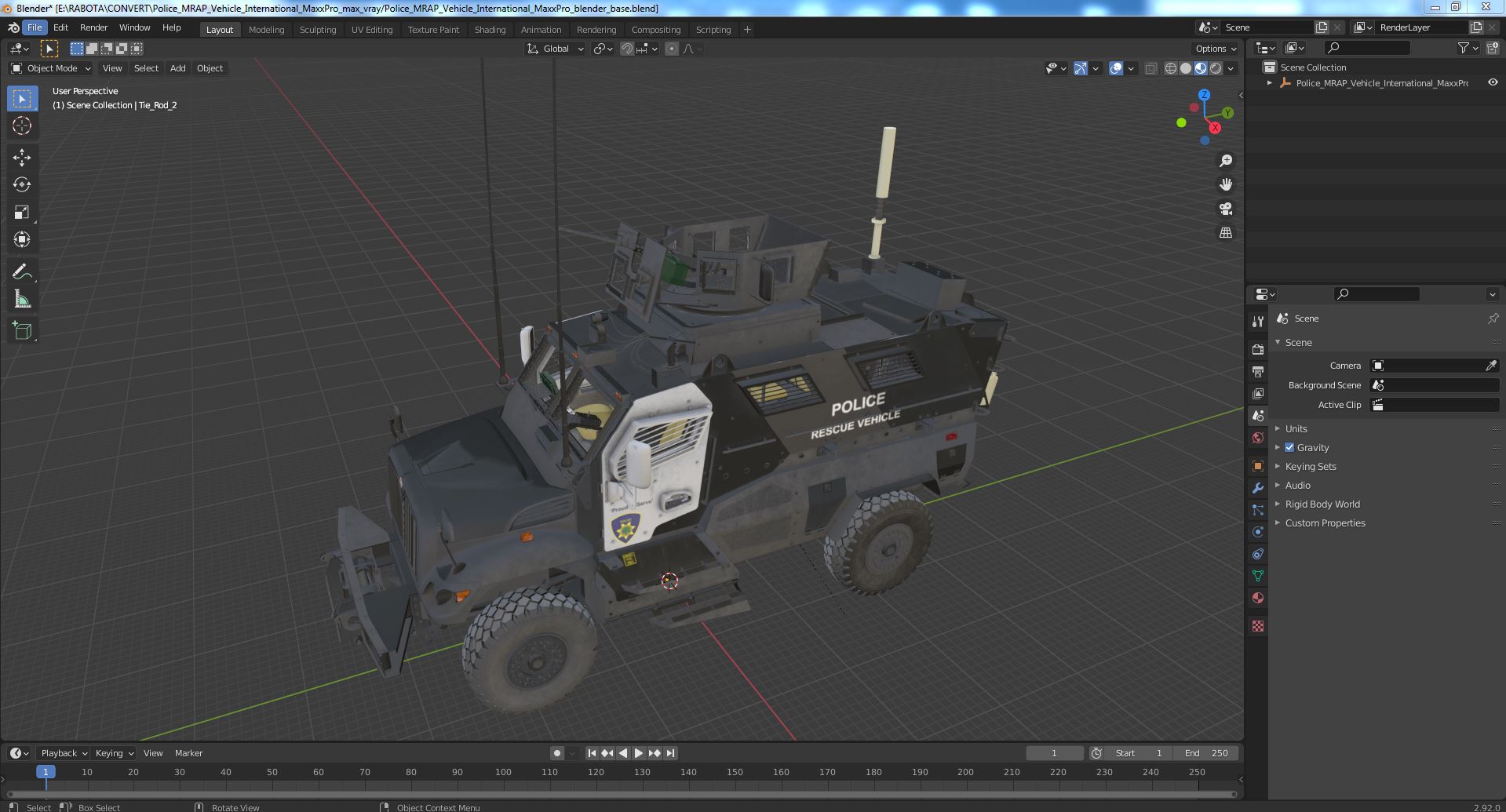 3D Police MRAP Vehicle International MaxxPro