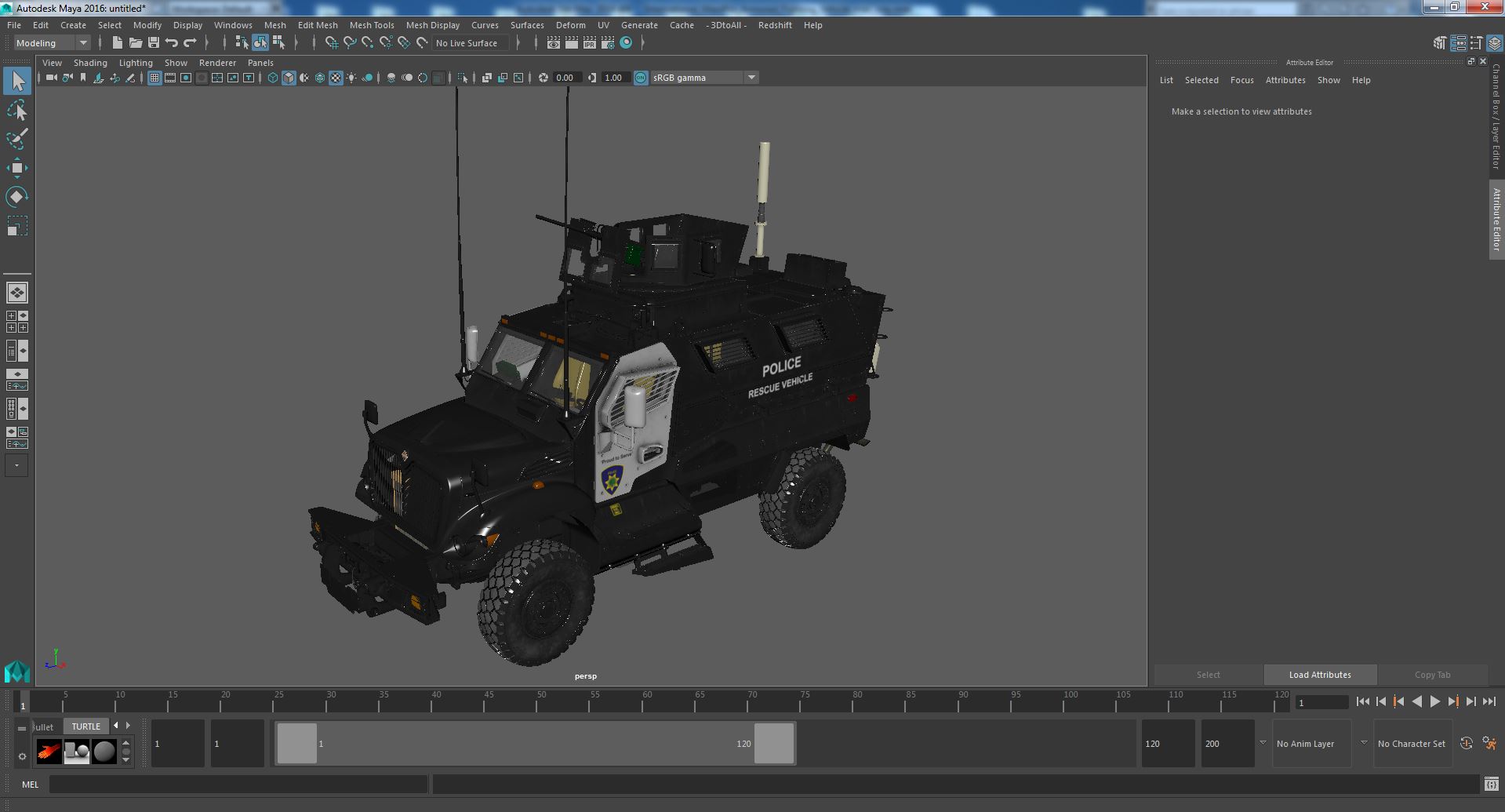 3D Police MRAP Vehicle International MaxxPro