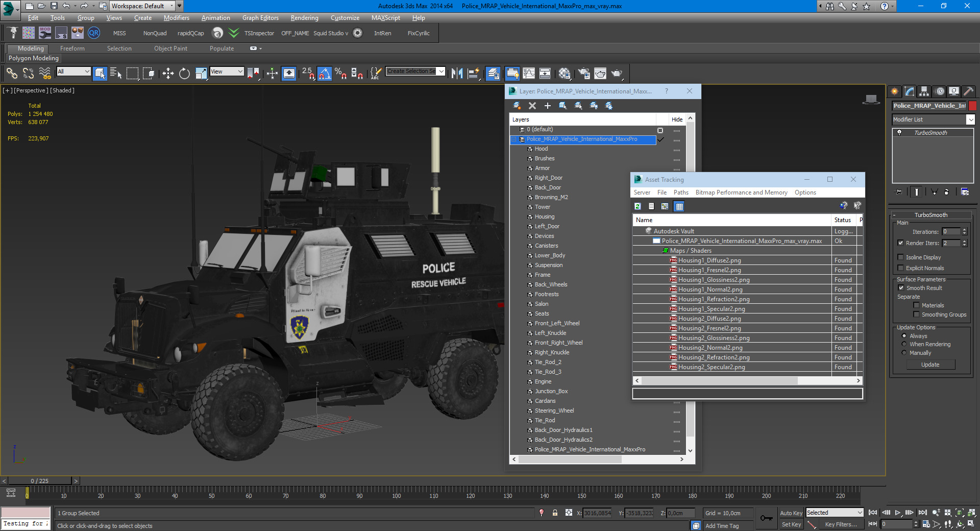 3D Police MRAP Vehicle International MaxxPro