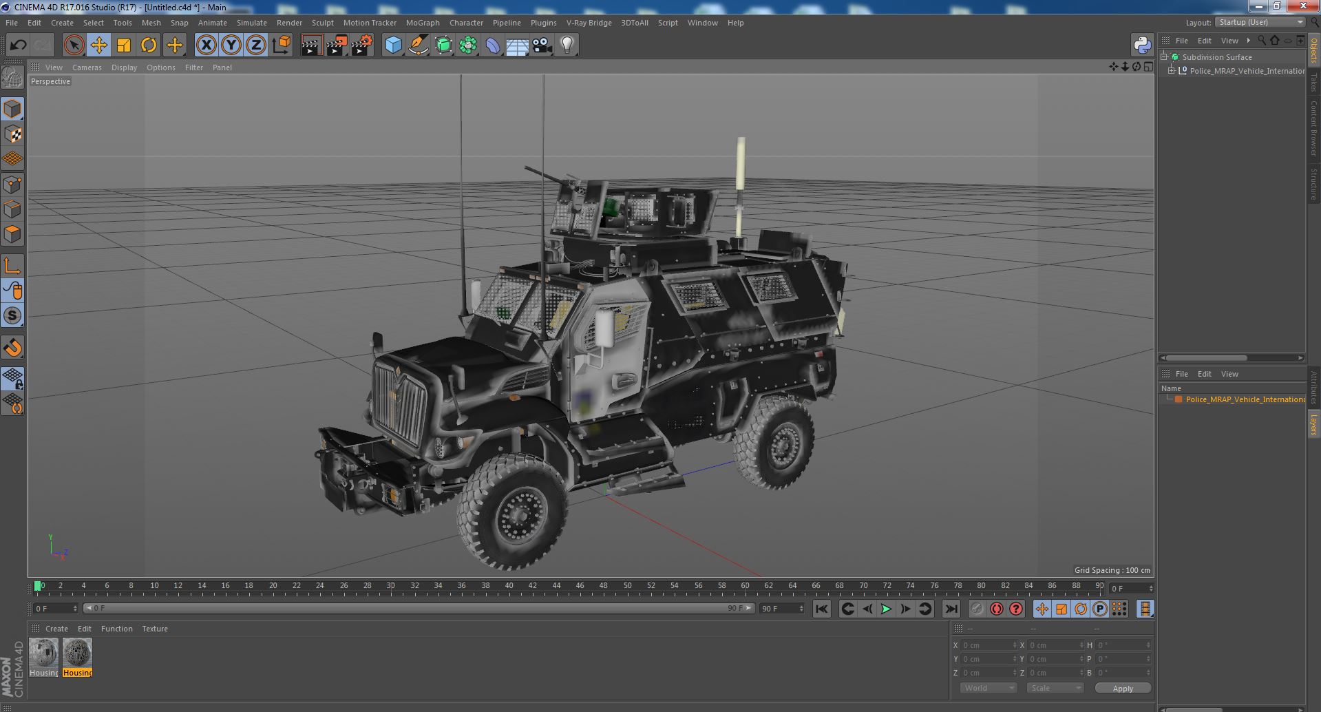 3D Police MRAP Vehicle International MaxxPro