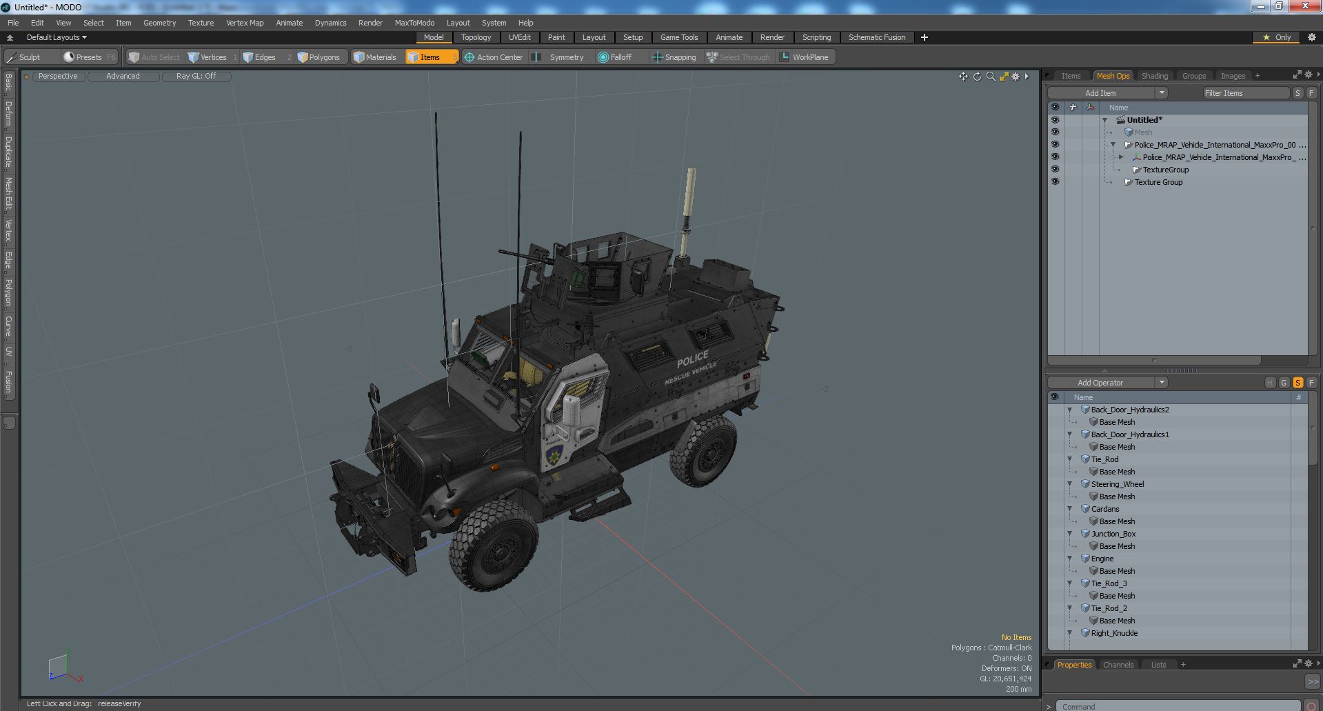 3D Police MRAP Vehicle International MaxxPro