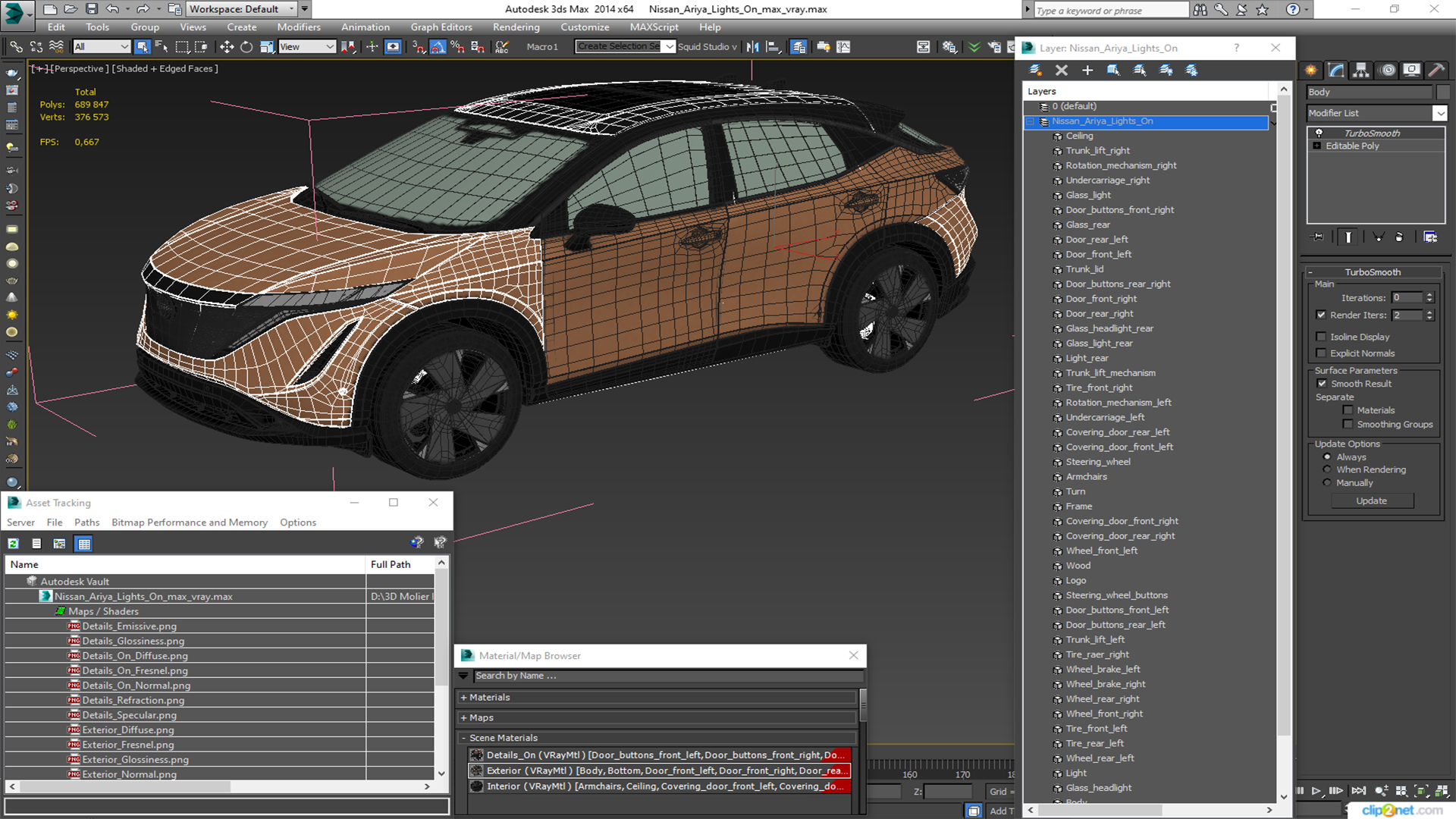 Nissan Ariya Lights On 3D