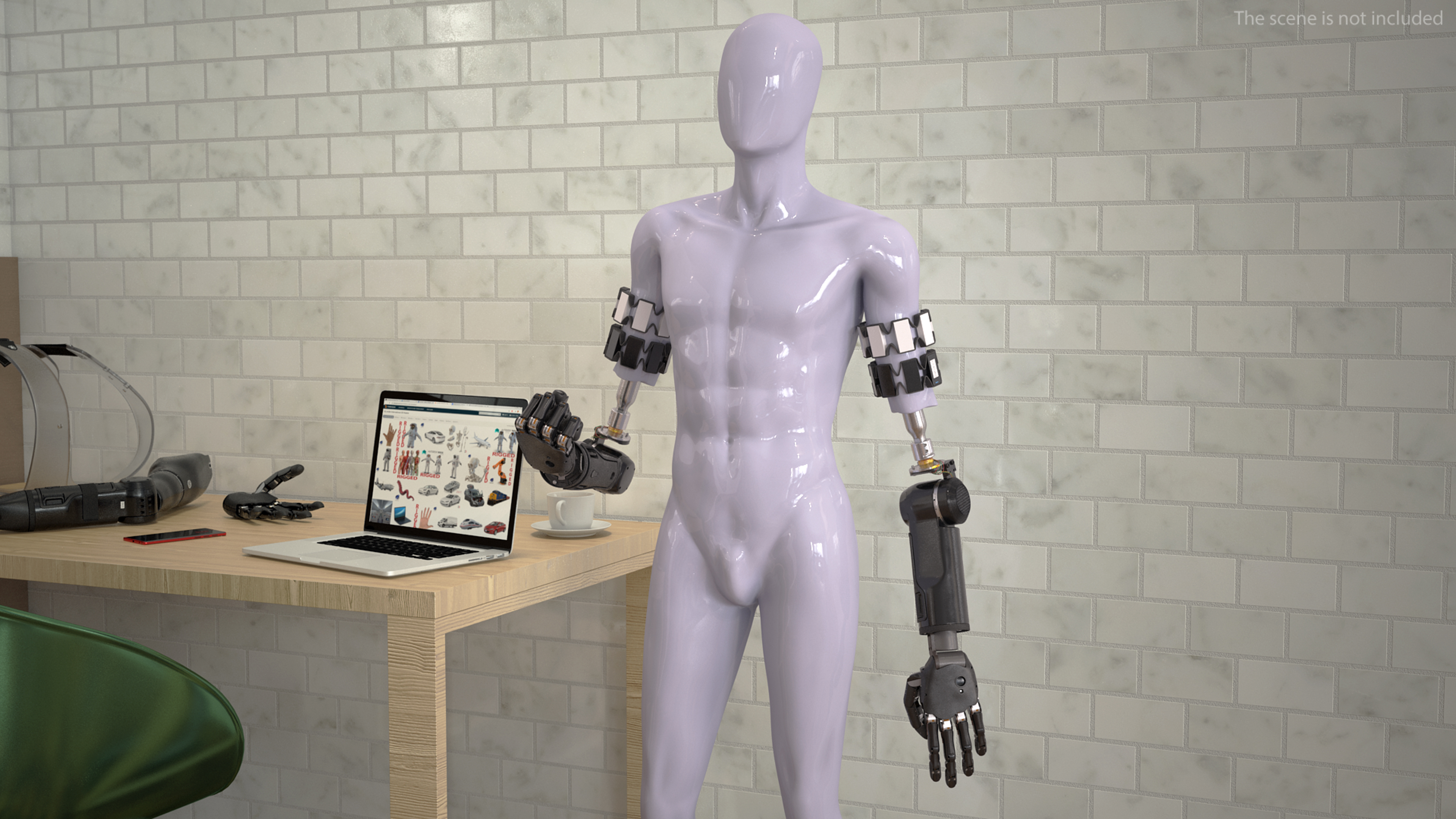 3D model Brain Controlled Prosthetic Limbs Rigged