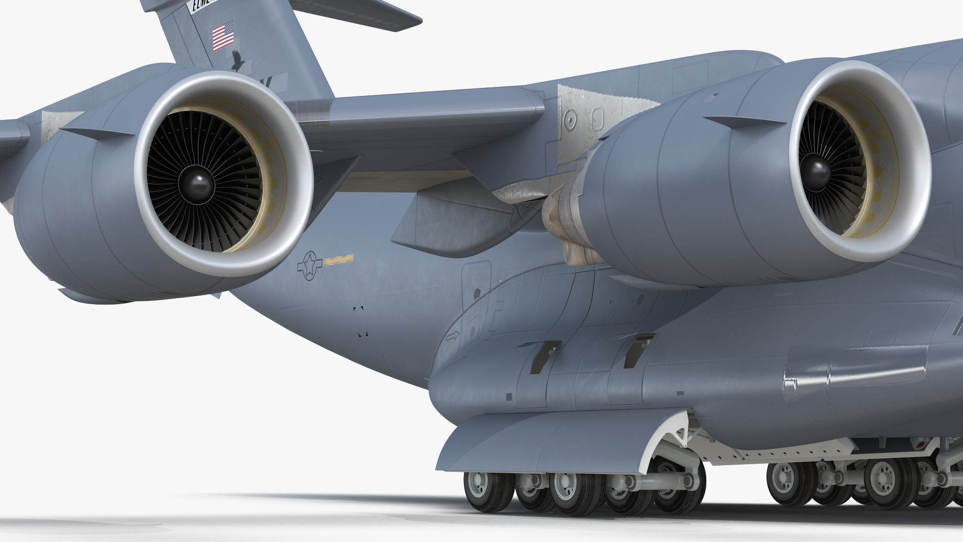 Boeing C17 Globemaster III Transport Aircraft Rigged 3D