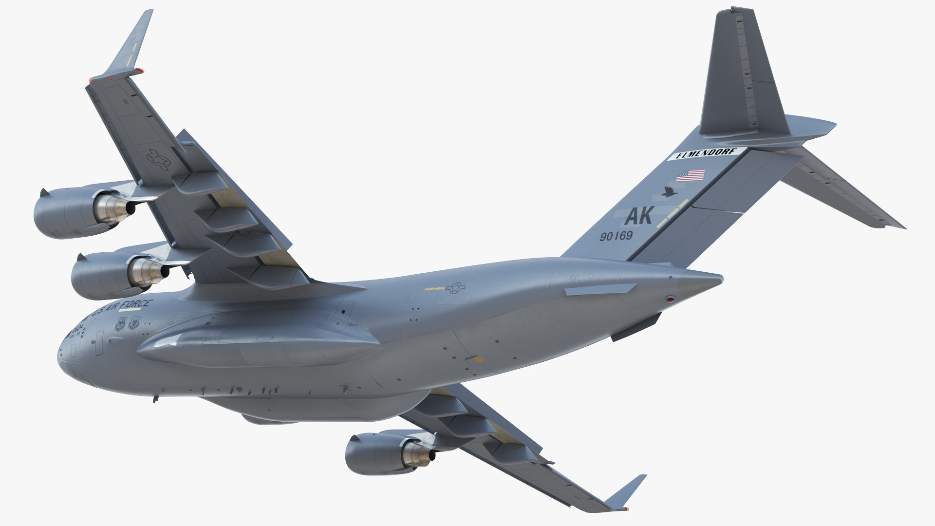 Boeing C17 Globemaster III Transport Aircraft Rigged 3D