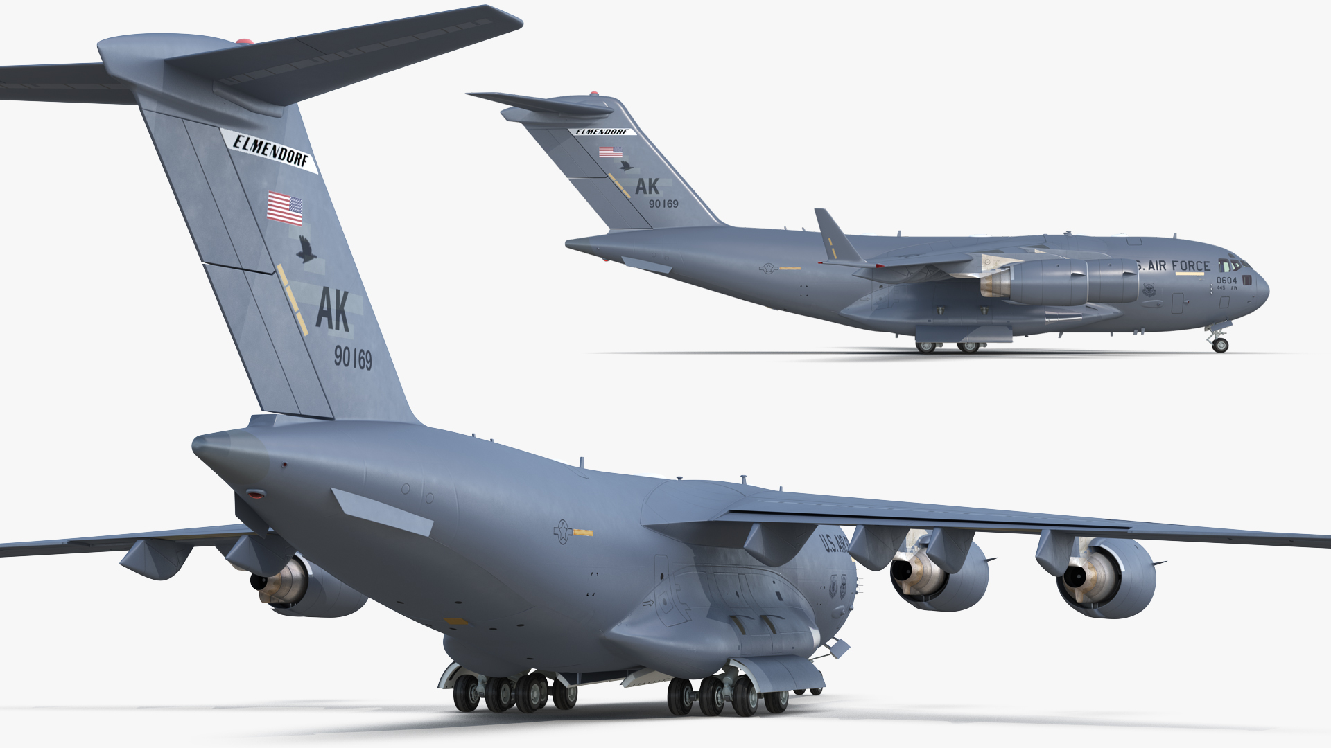 Boeing C17 Globemaster III Transport Aircraft Rigged 3D