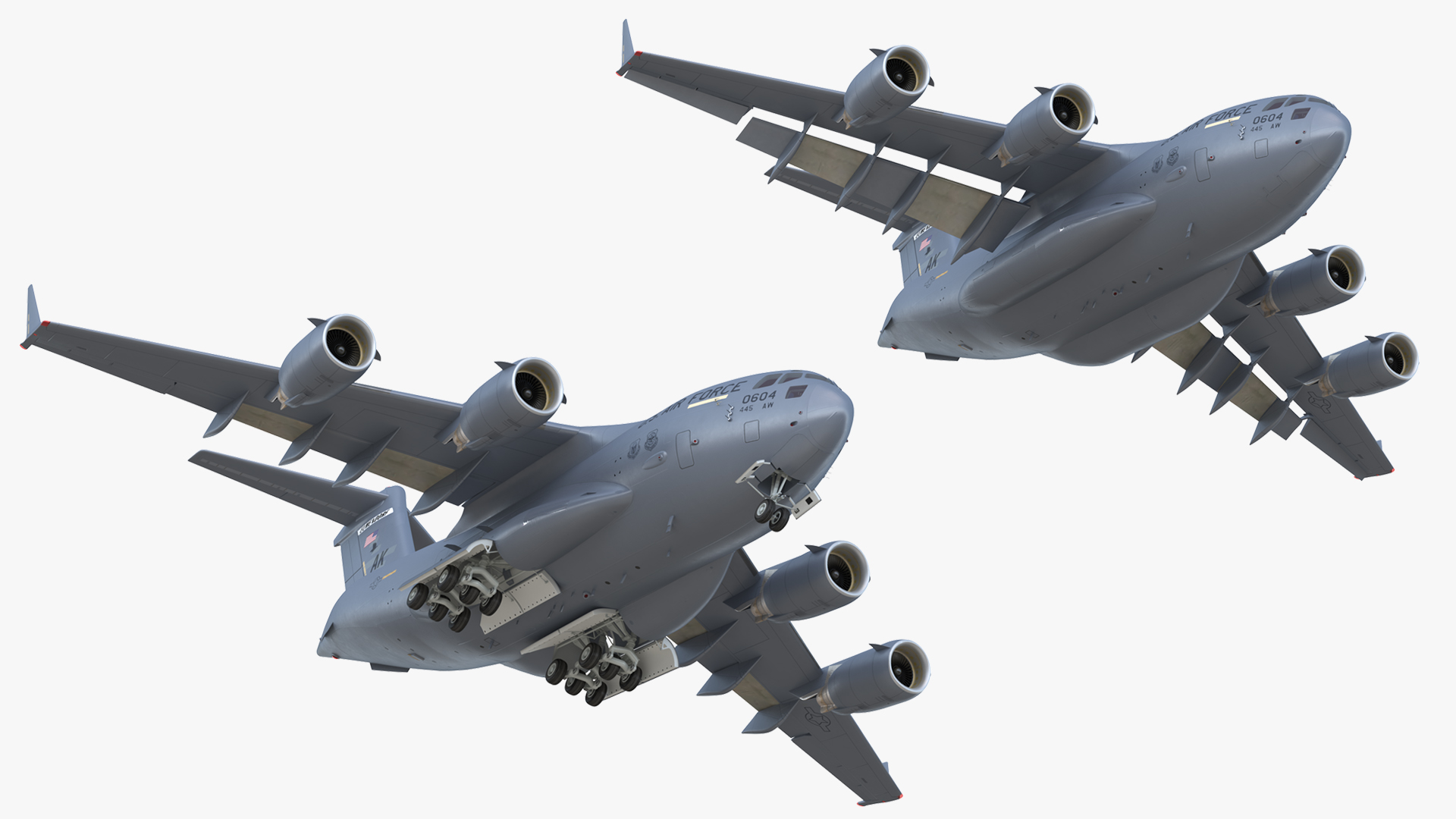 Boeing C17 Globemaster III Transport Aircraft Rigged 3D
