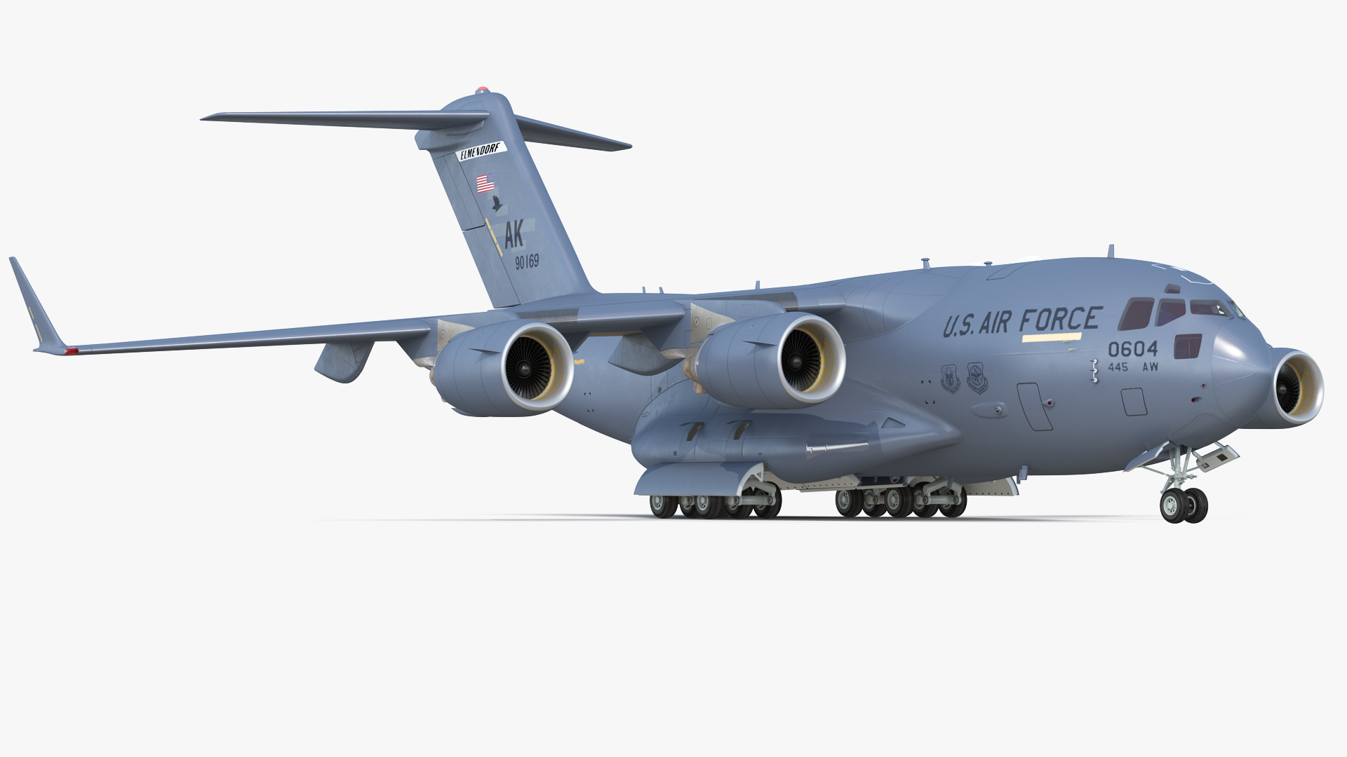 Boeing C17 Globemaster III Transport Aircraft Rigged 3D