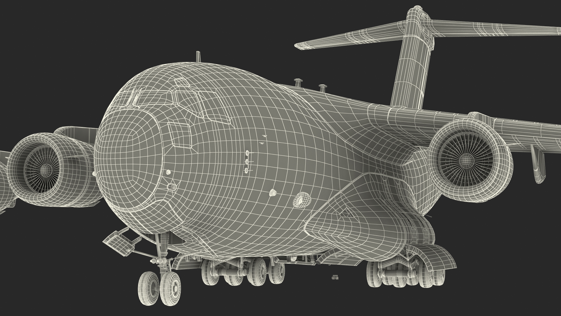 Boeing C17 Globemaster III Transport Aircraft Rigged 3D